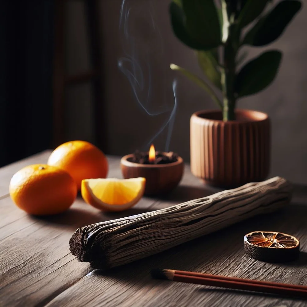 Zesty palo santo, and incense