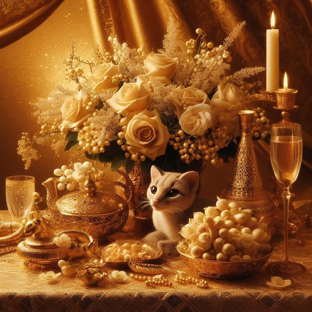 Golden floral