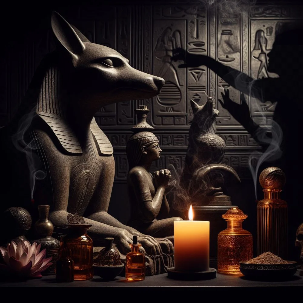 Thick dark resin and incense