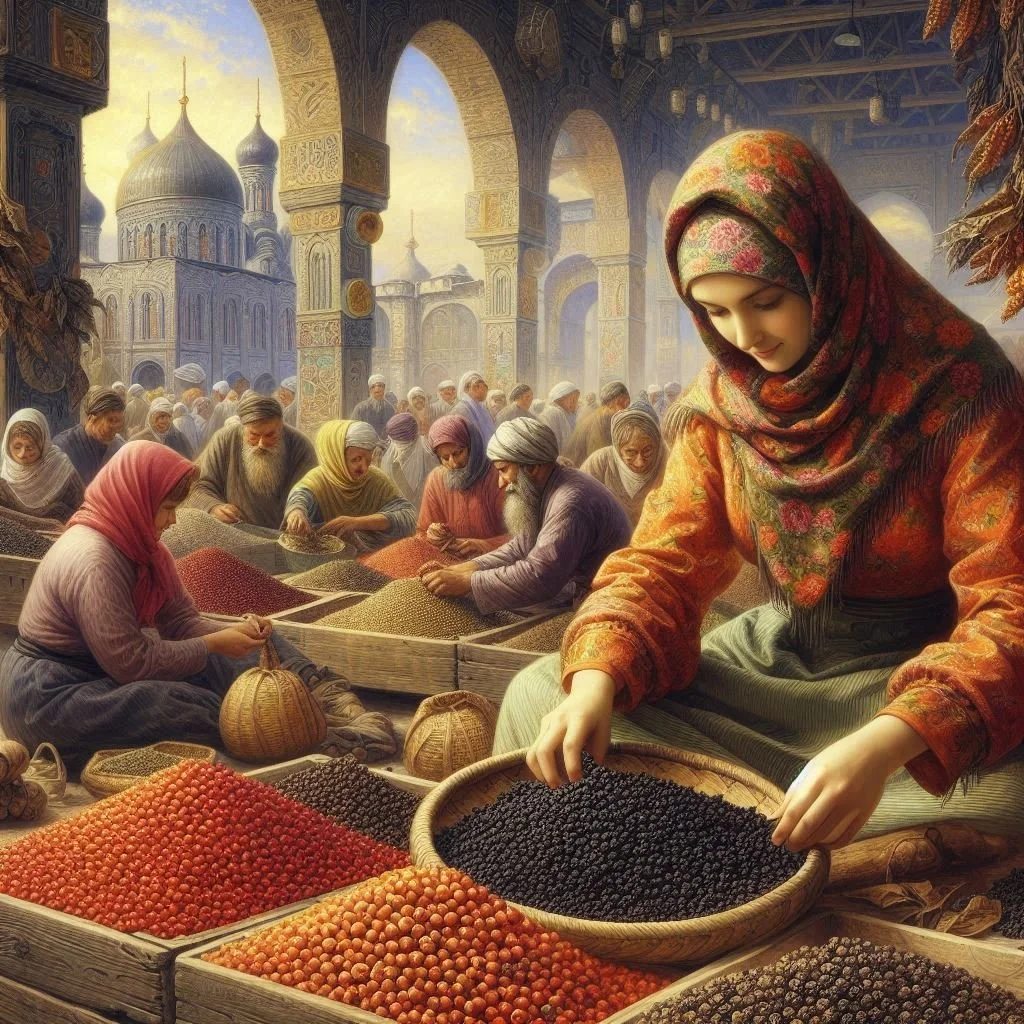 Black peppercorn in the spice market