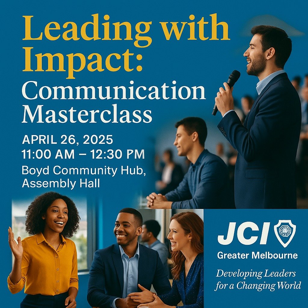 Join fellow emerging leaders on 26 April from 11.00am - 12.30pm at the Boyd Community Hub, Assembly Hall for &quot;Leading with Impact: Communication Masterclass&quot; &mdash; a workshop to sharpen your communication, public speaking and influence sk