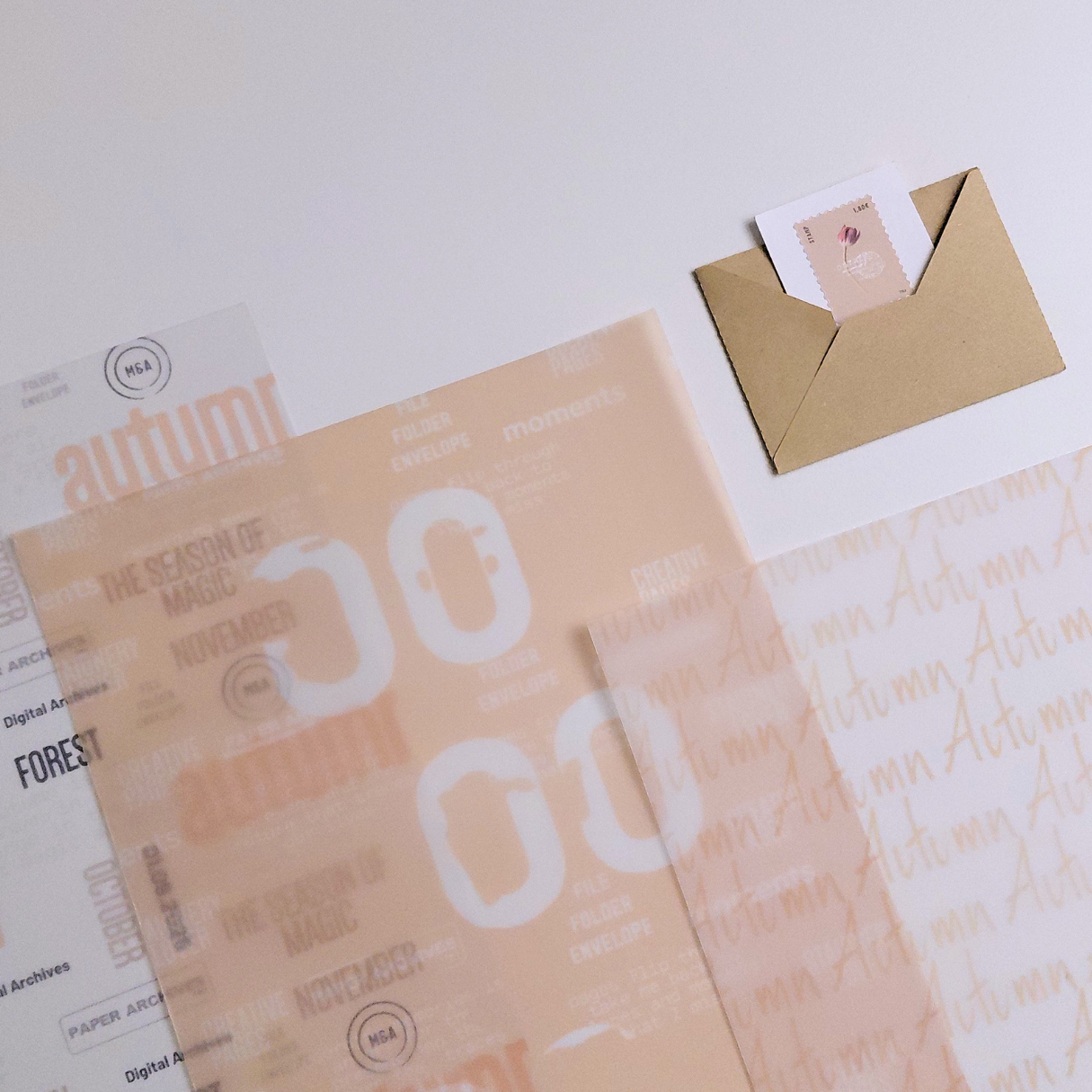 Vellum Paper Pack : Typography vol.2 Dusty  Orange