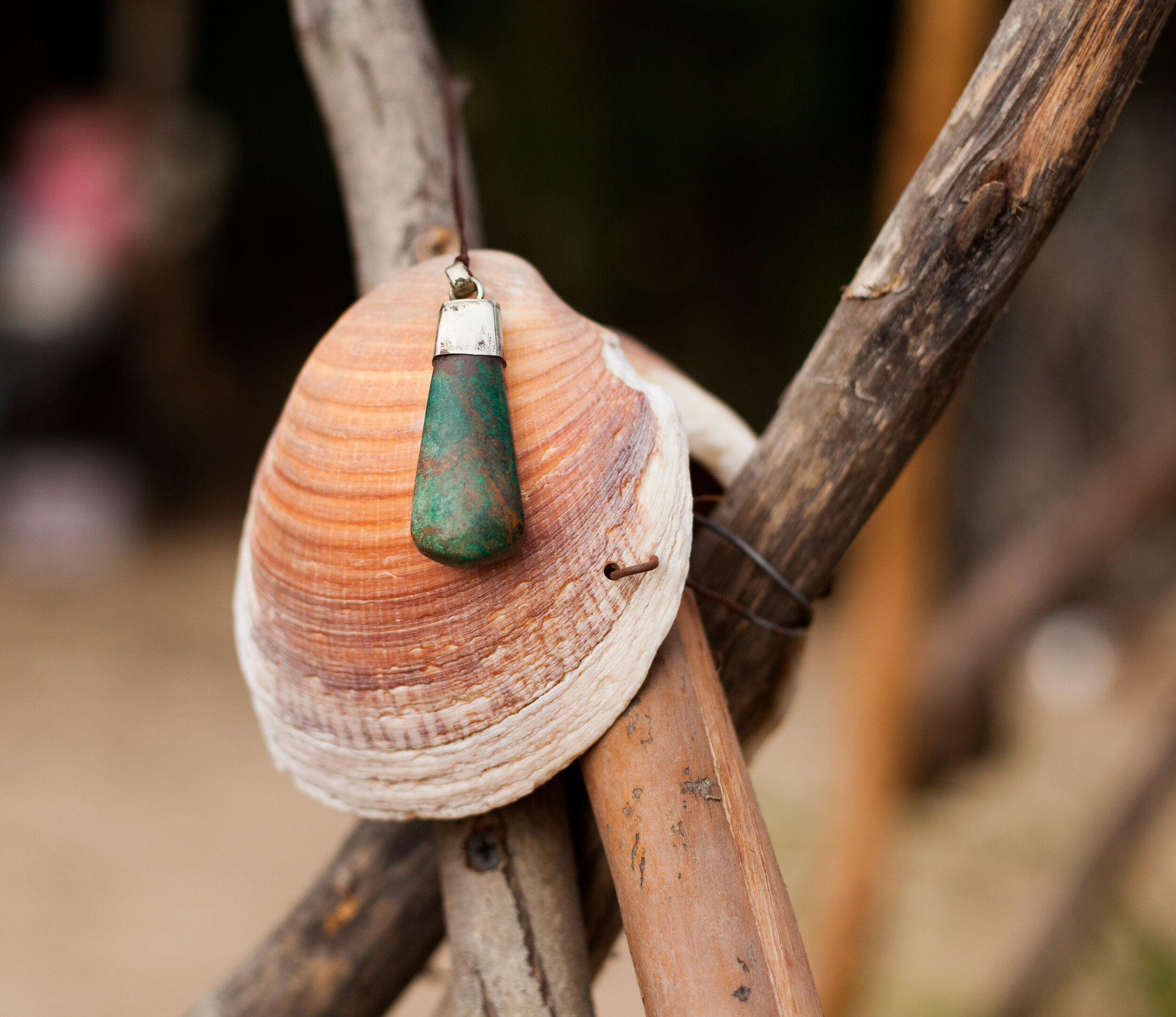 Raw Green Chrysocolla Stone Pendant