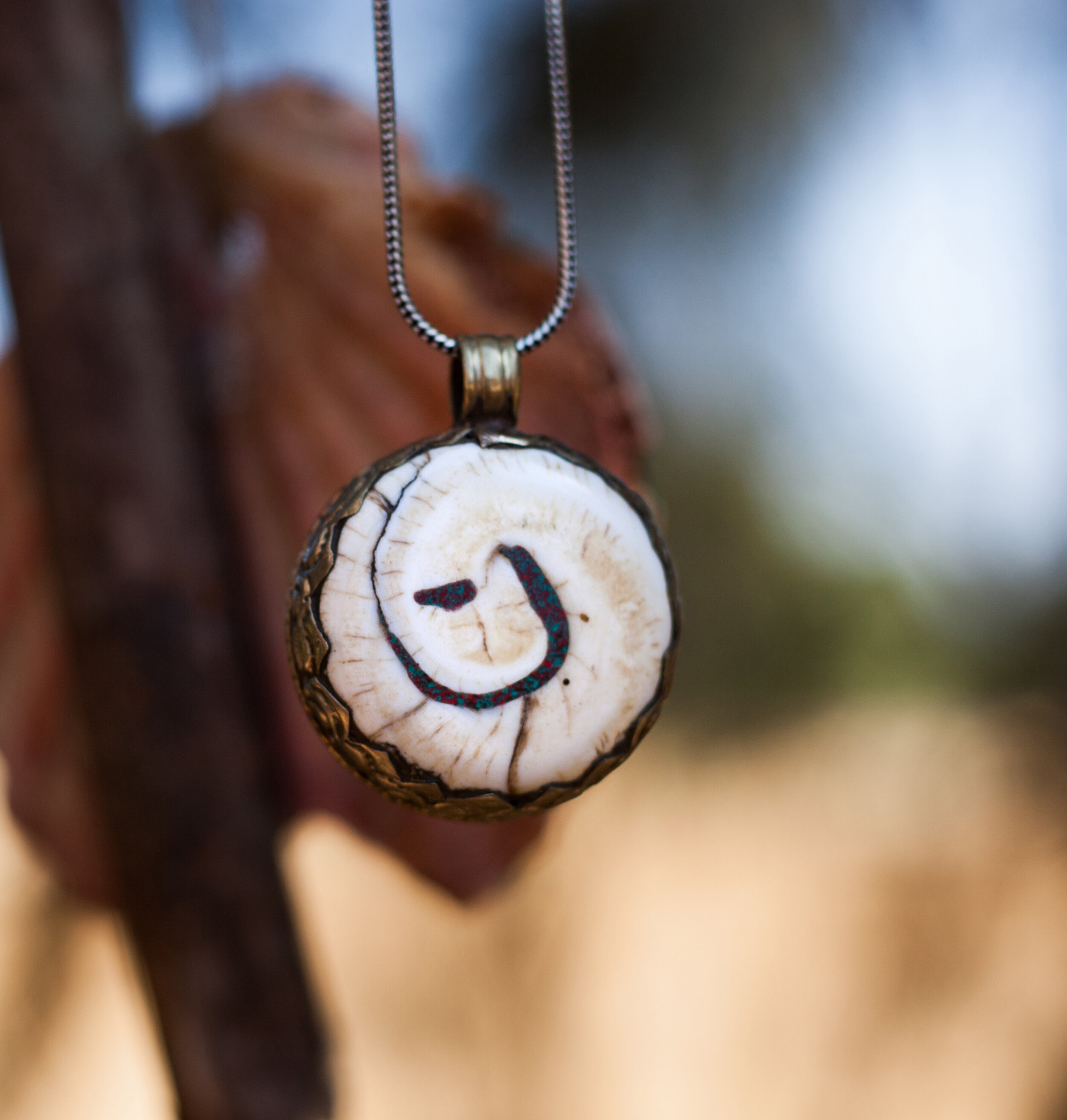 Antique Tibetan Shell Pendant