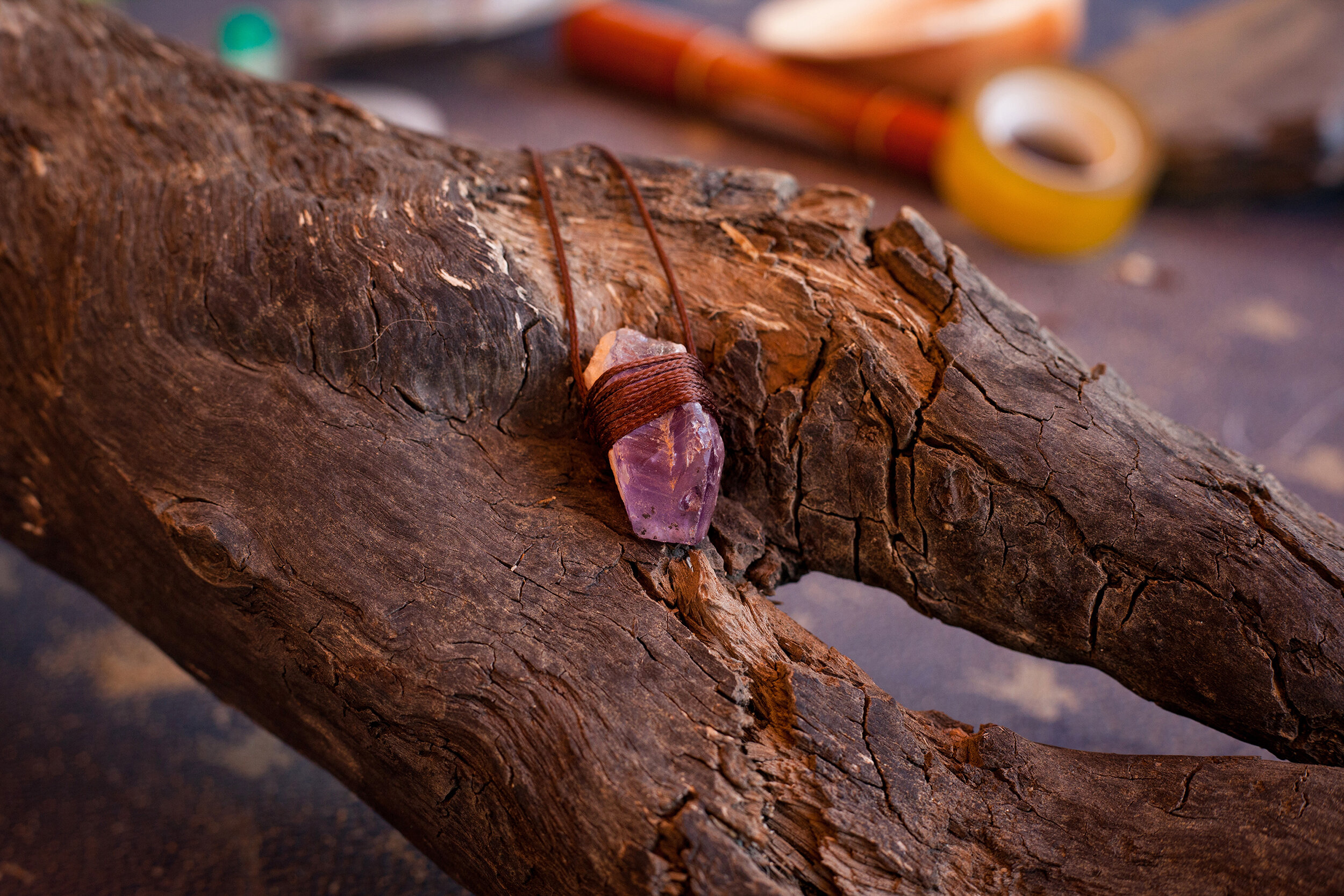 Amethyst Raw Stone Pendant