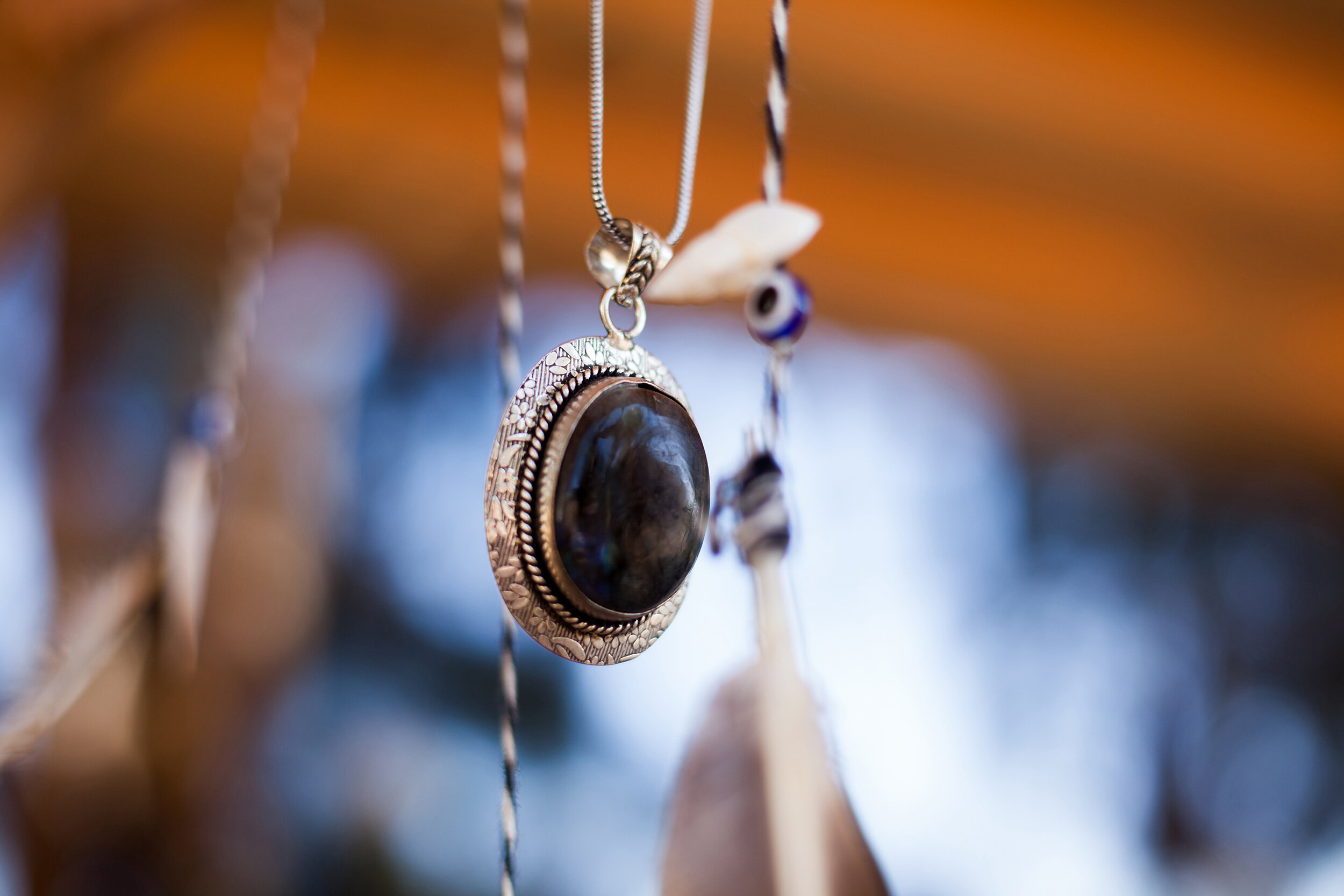 Labradorite Stone Oval Necklace