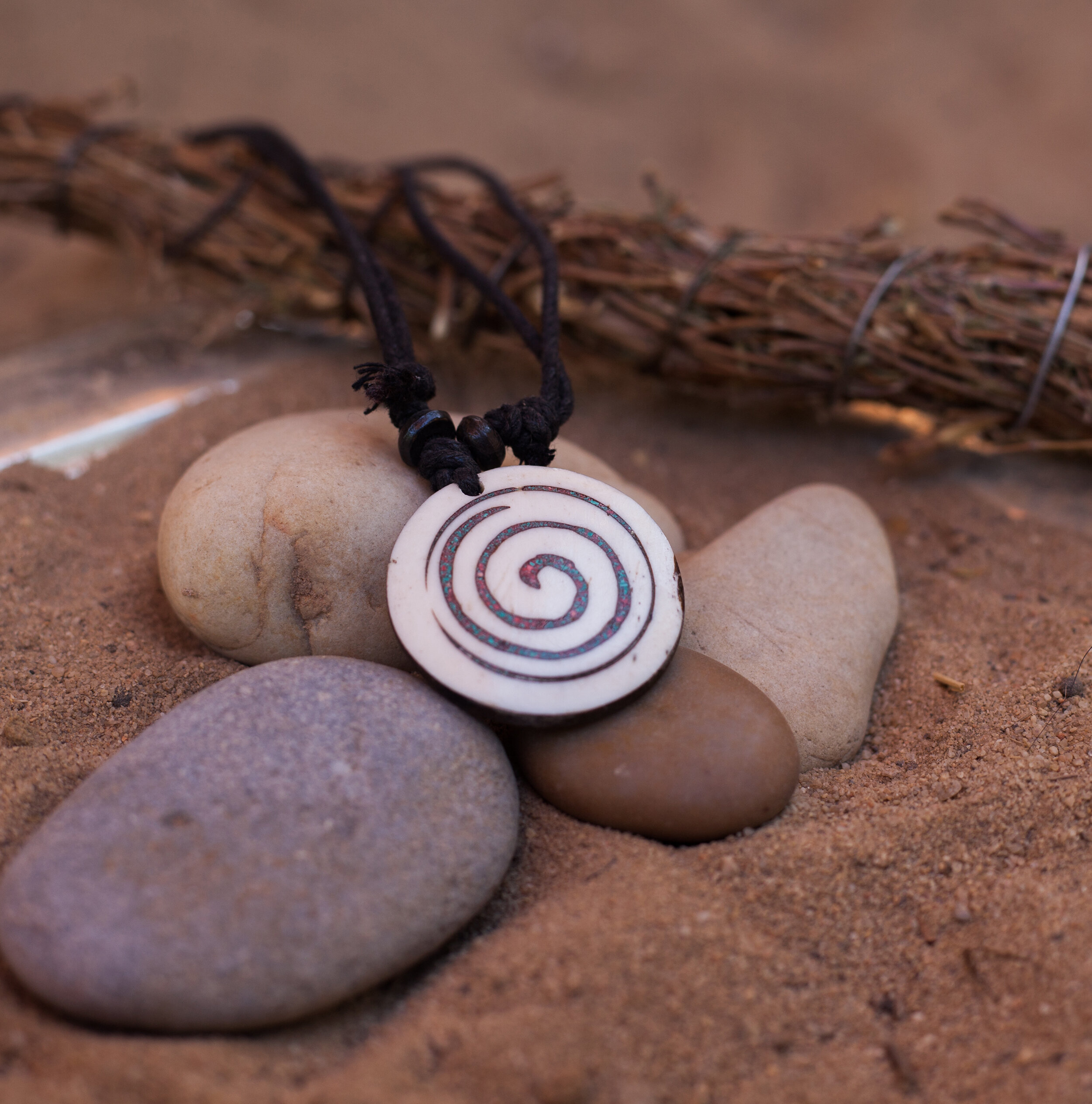 Tibetan Shell Spiral Necklace