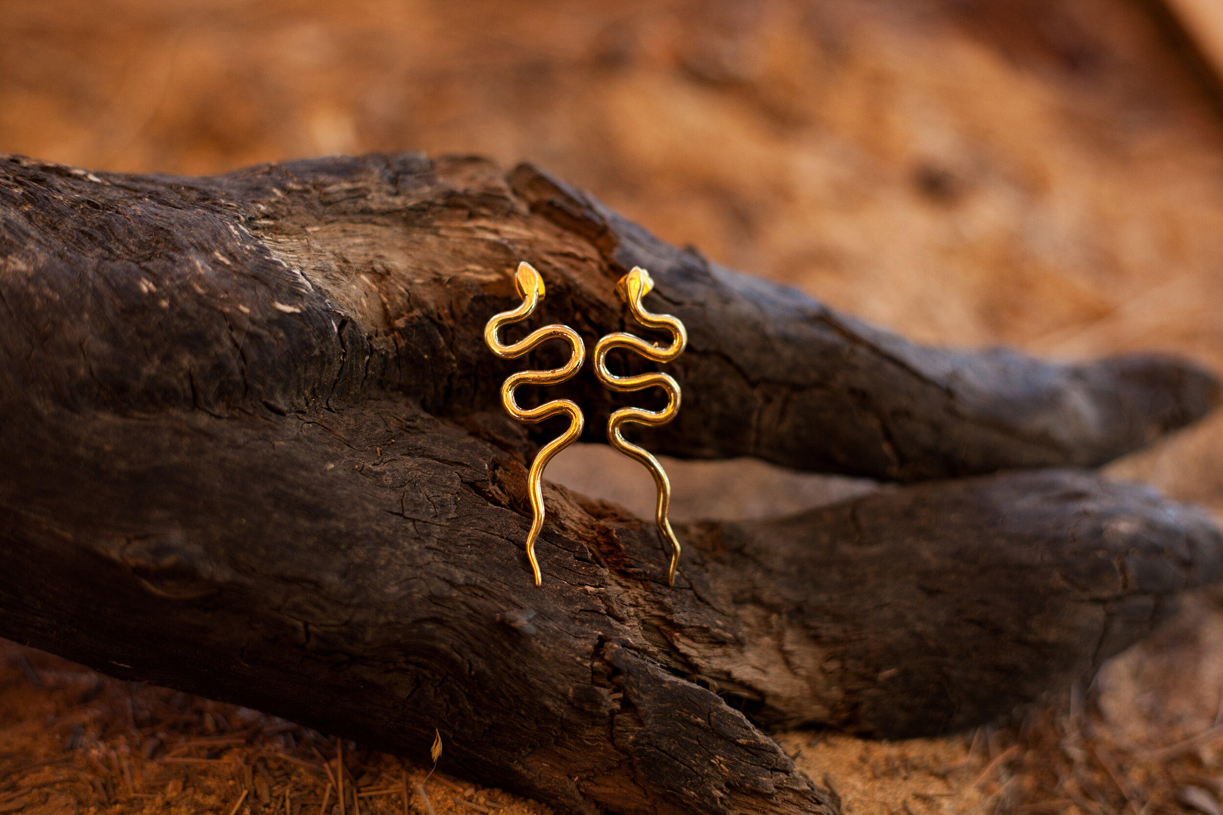 Golden Serpent Earrings