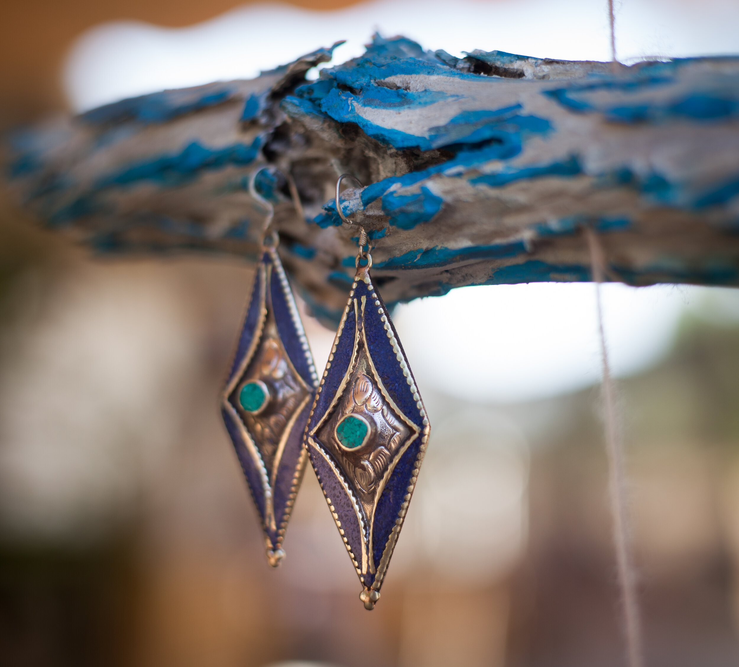 Maya Earrings with Turquoise Stone