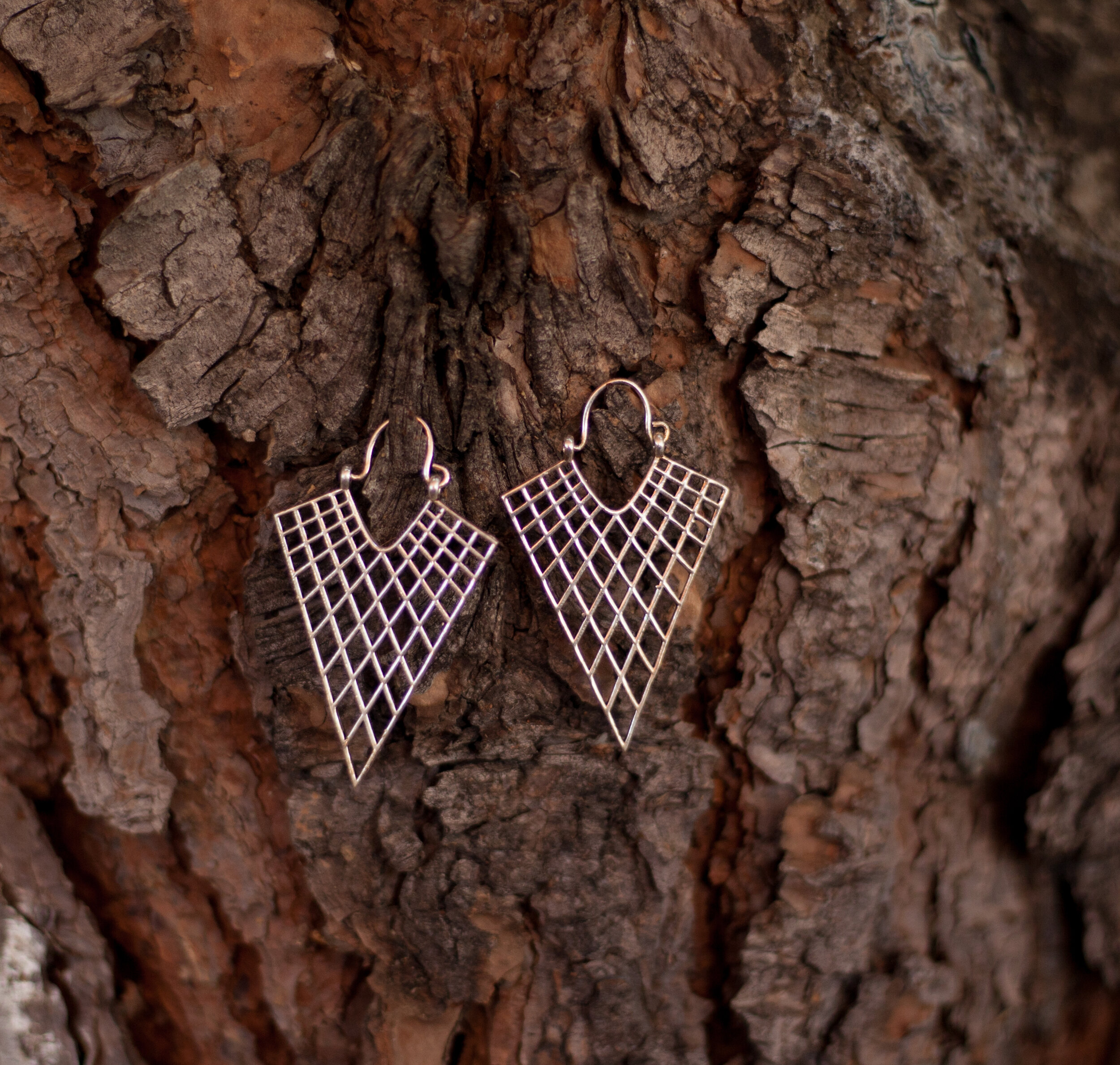 Triangle Net Earrings