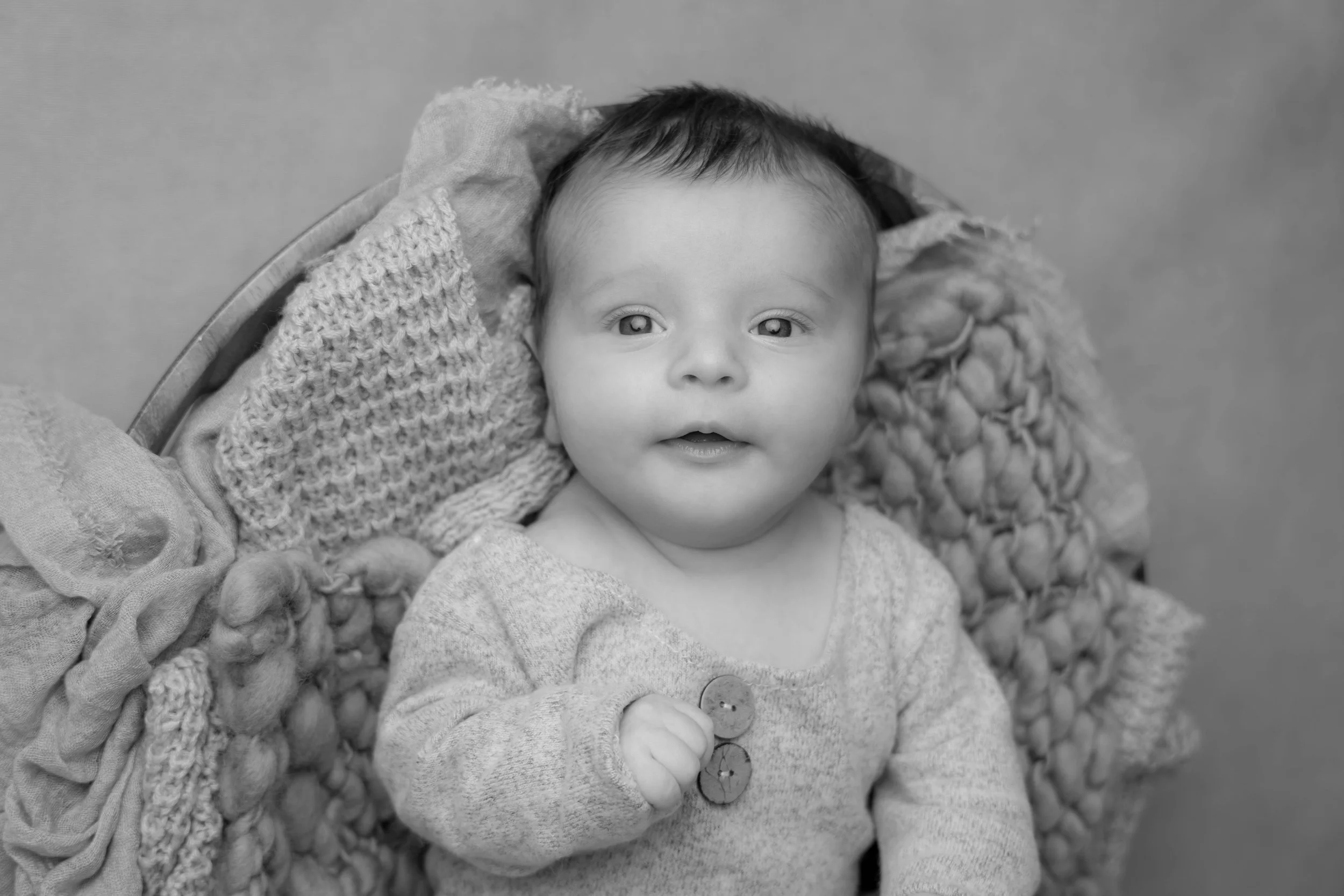 older baby photoshoot black/white