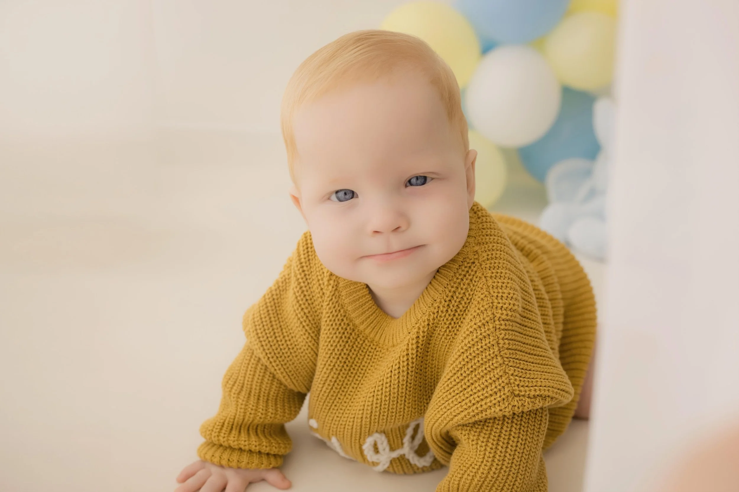 baby boy first birthday cake smash portrait