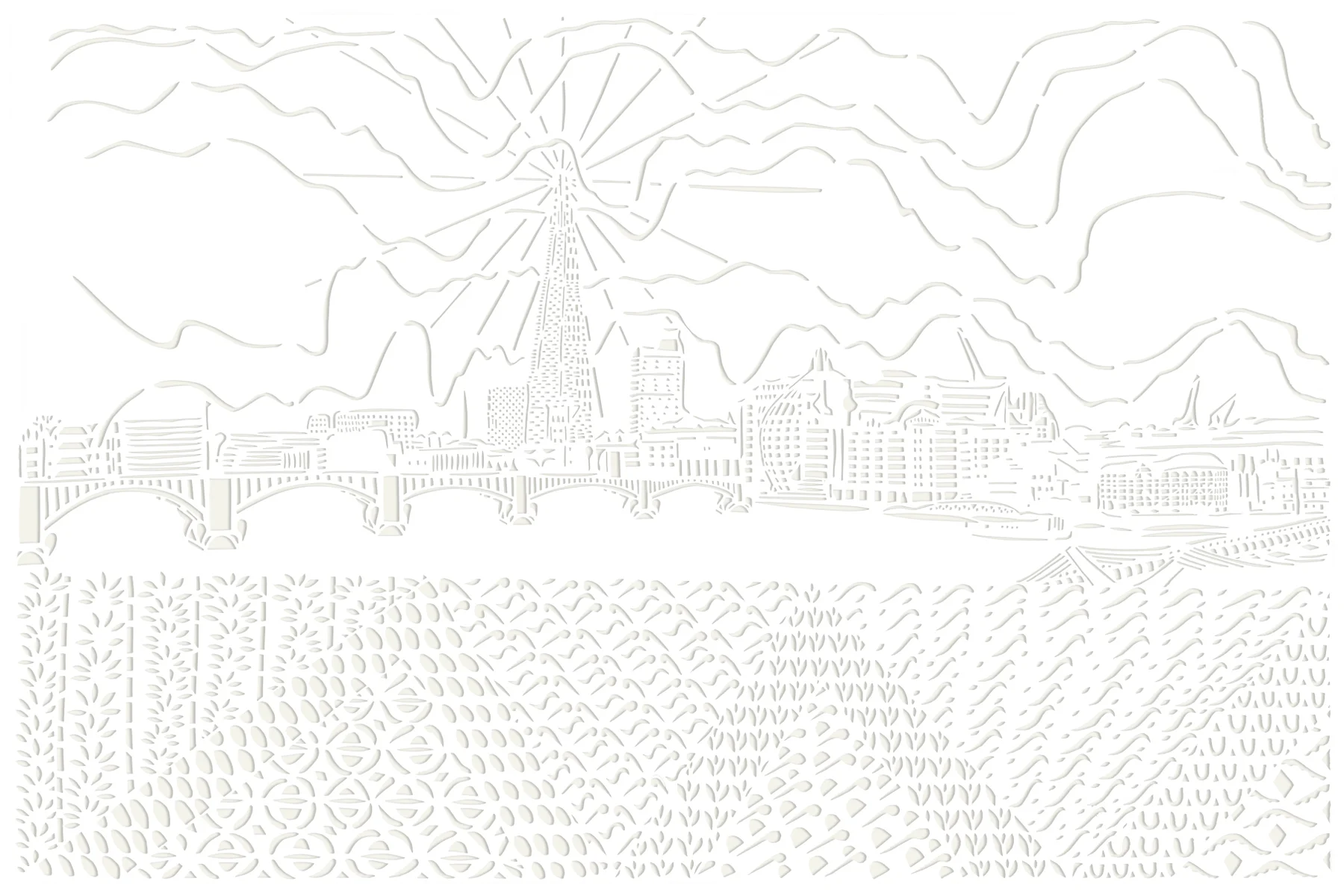 The View of the Thames, papercut, 59.4 x 84.1cm