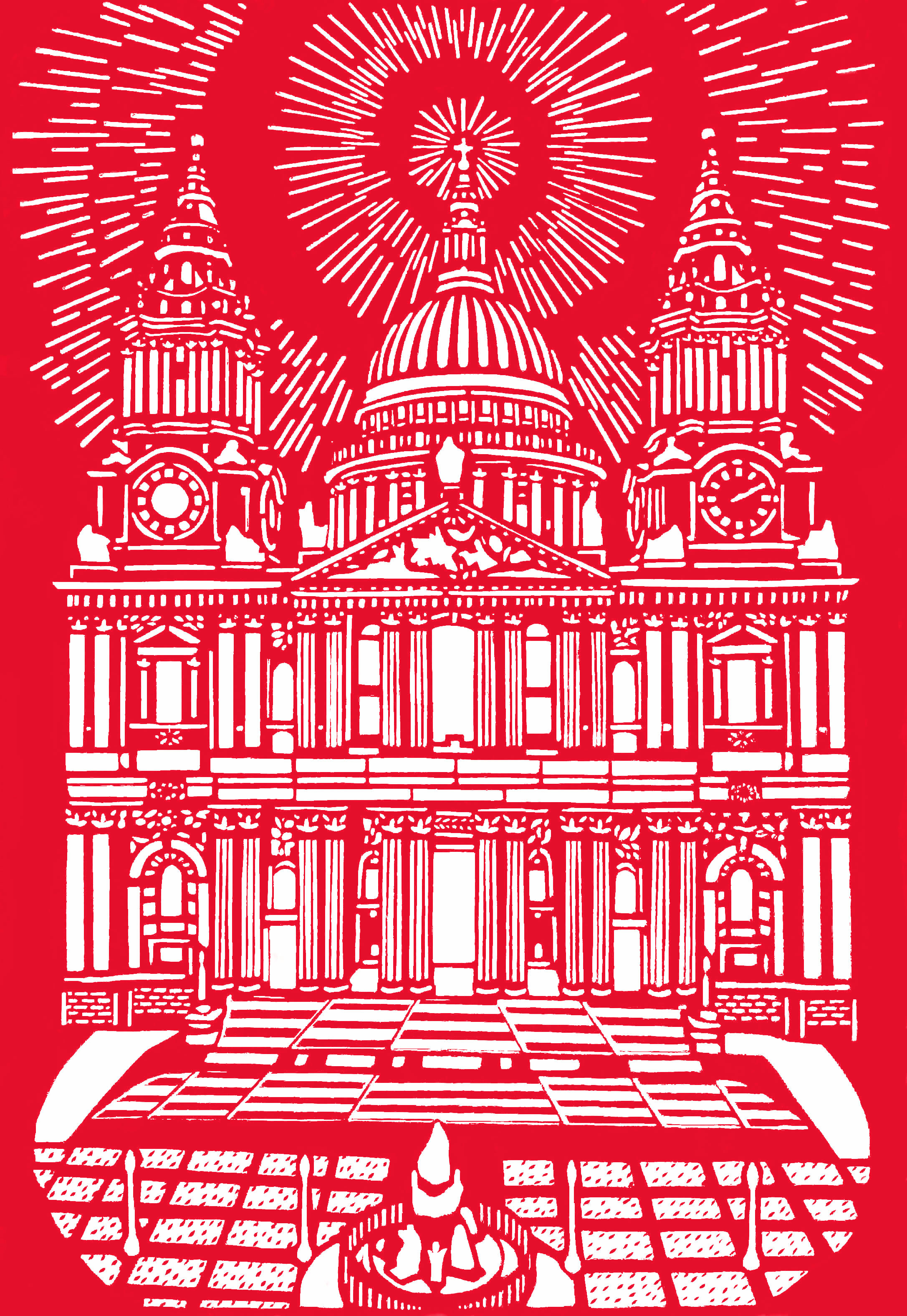 22. Chloe Campbell, The West Elevation of St. Paul’s Cathedral, red papercut, 29.7 x 42.0cm.jpg