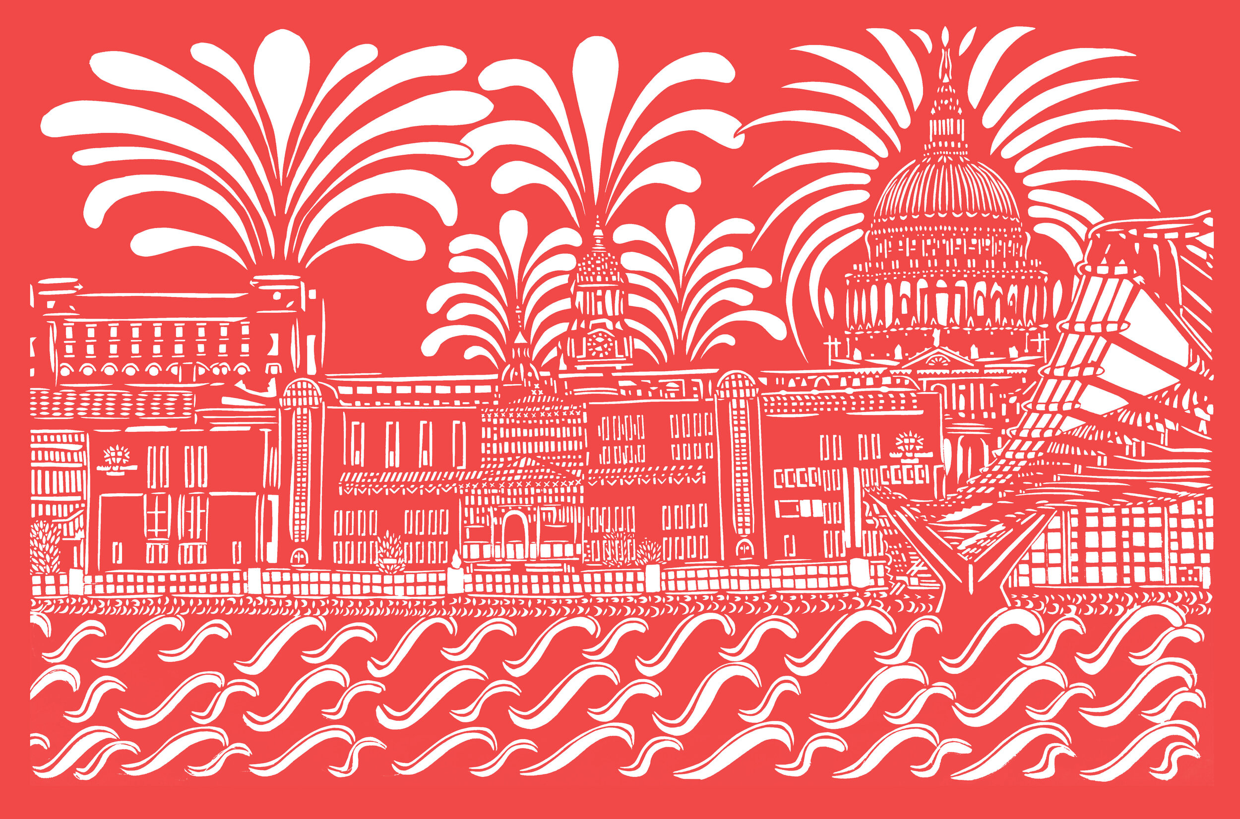 Red Vista, City of London, red embossed print, 59.4 x 84.1cm.jpg