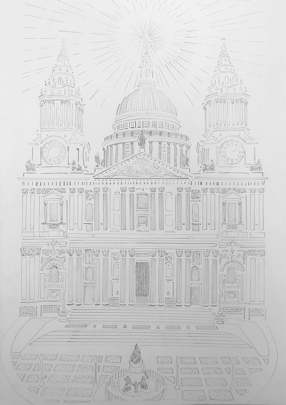 The West Elevation of St Paul's Cathedral_29.7x42_PencilOnPaper.png