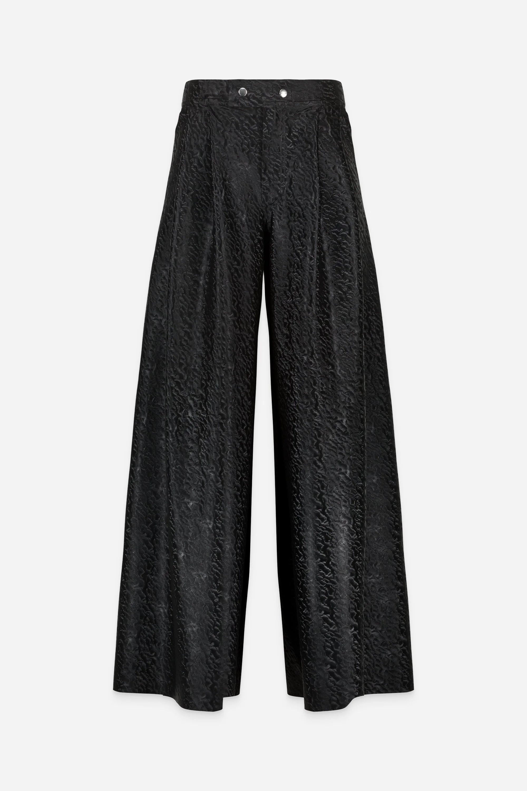 LATEX WIDE PANTS BLACK ASTRAKAN