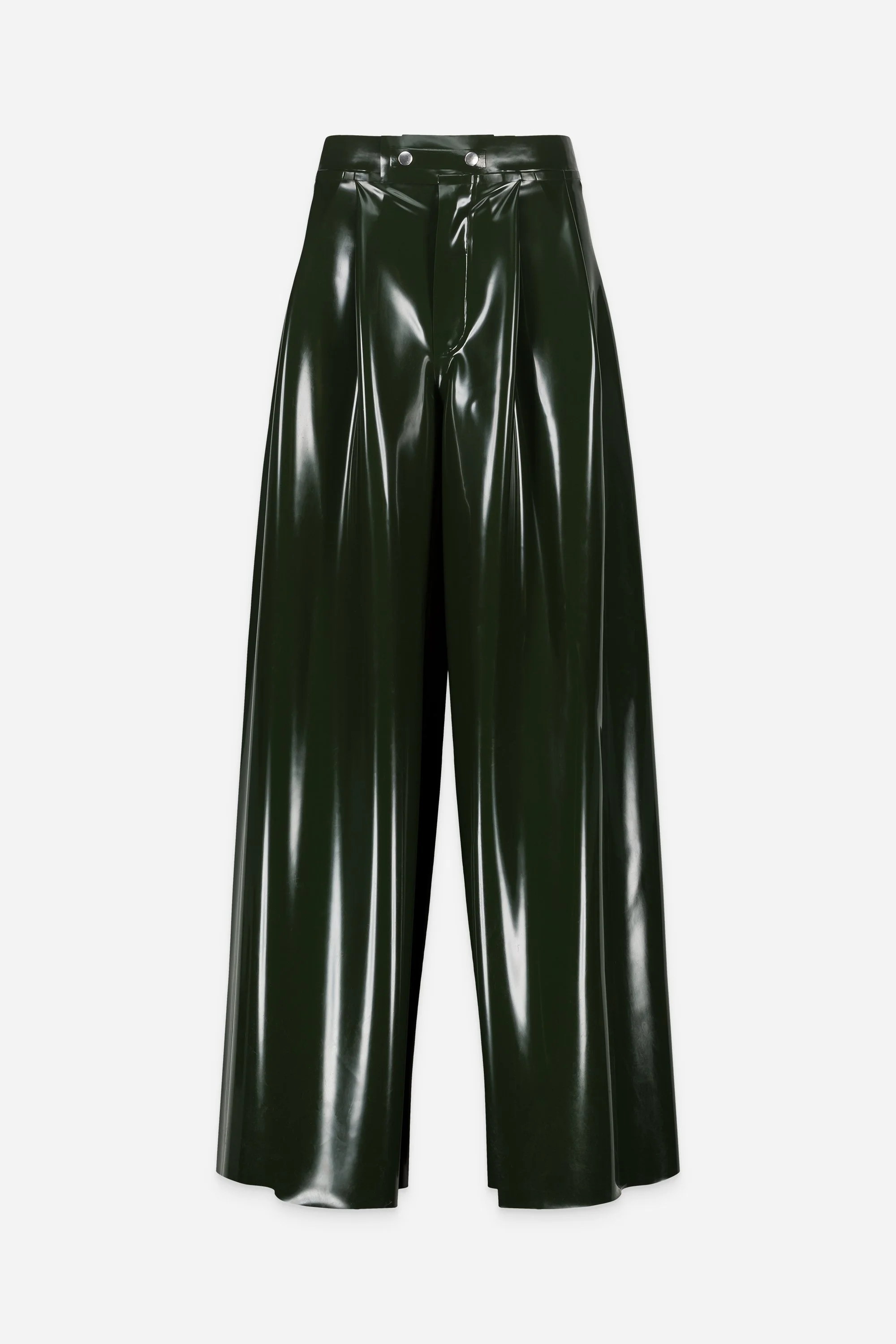 LATEX WIDE PANTS OLIVE GREEN