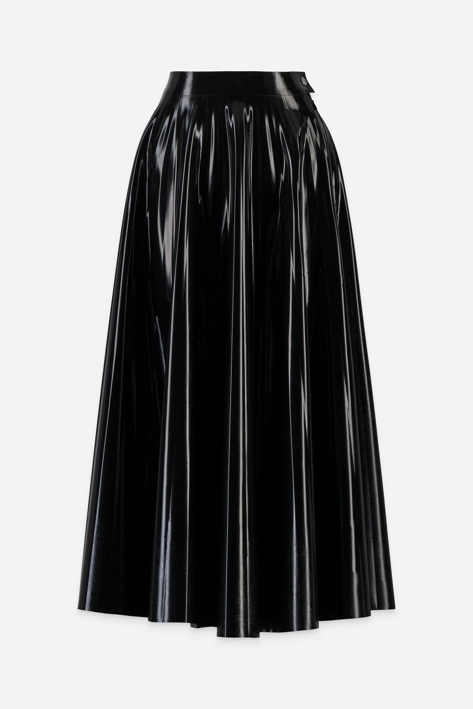 BLACK LATEX CIRCLE SKIRT