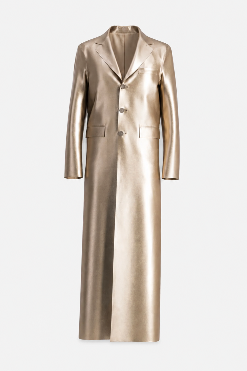 WHITE GOLD BOA LATEX COAT