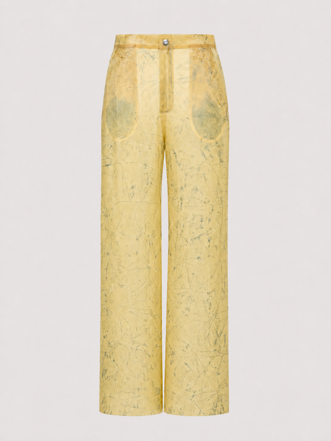 YELLOW DYED LATEX WIDE PANTS