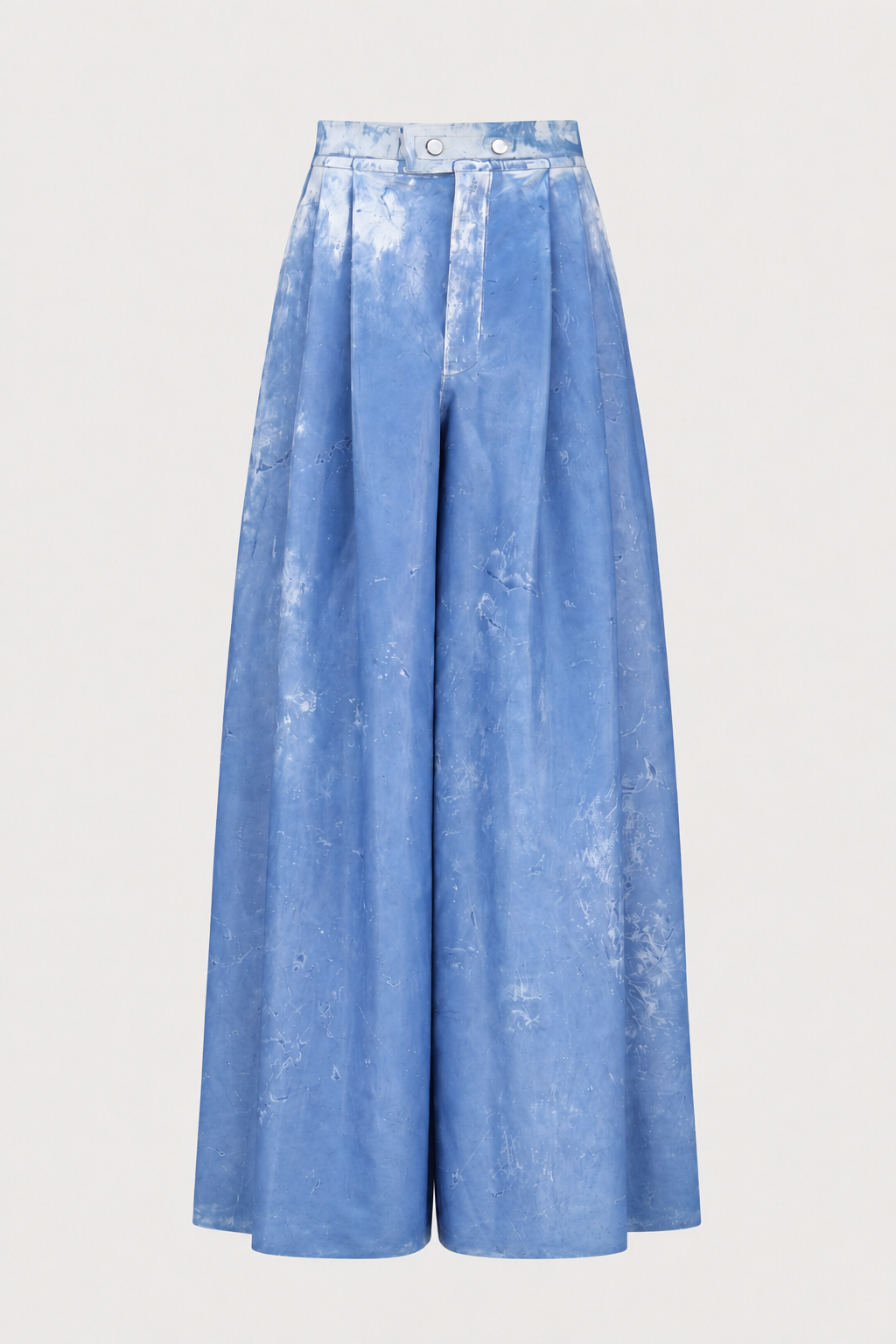 BLUE DYED LATEX WIDE PANTS