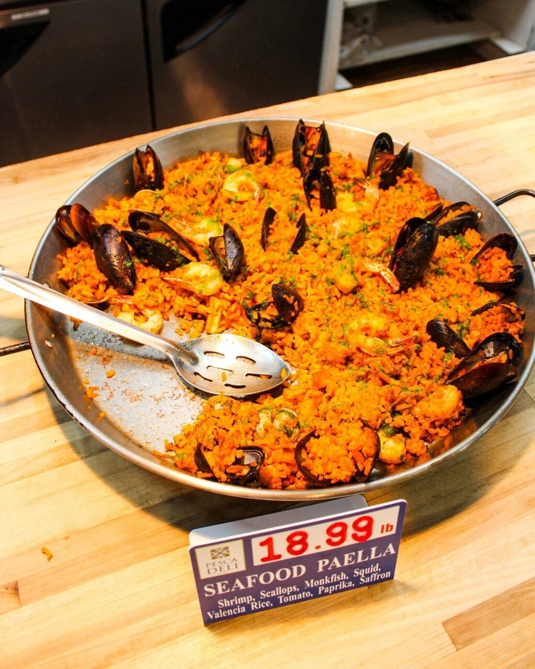 House made paella, available all weekend long at Pescadeli - by the pound. 

#paella #spanishfood #bethesdamd
