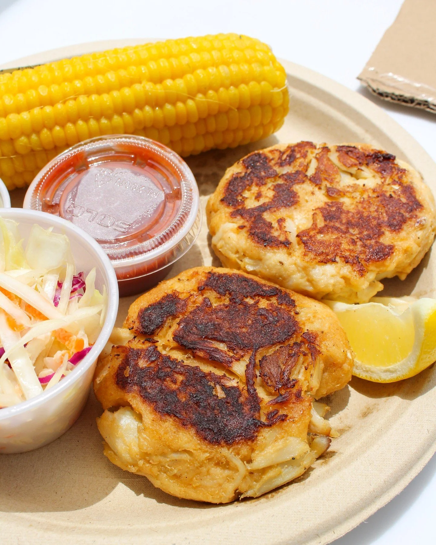 Our signature crab cakes are the made with Maryland Blue Crab from Fishing Creek, Maryland - currently we're using lump crab - and we think the flavor is better than jumbo lump. 

Whether you're hosting a backyard BBQ or a World Cup watch party - our