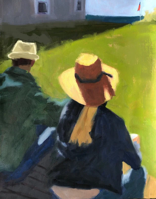 Looking Ahead 16 x 16 oil Available in studio.jpg