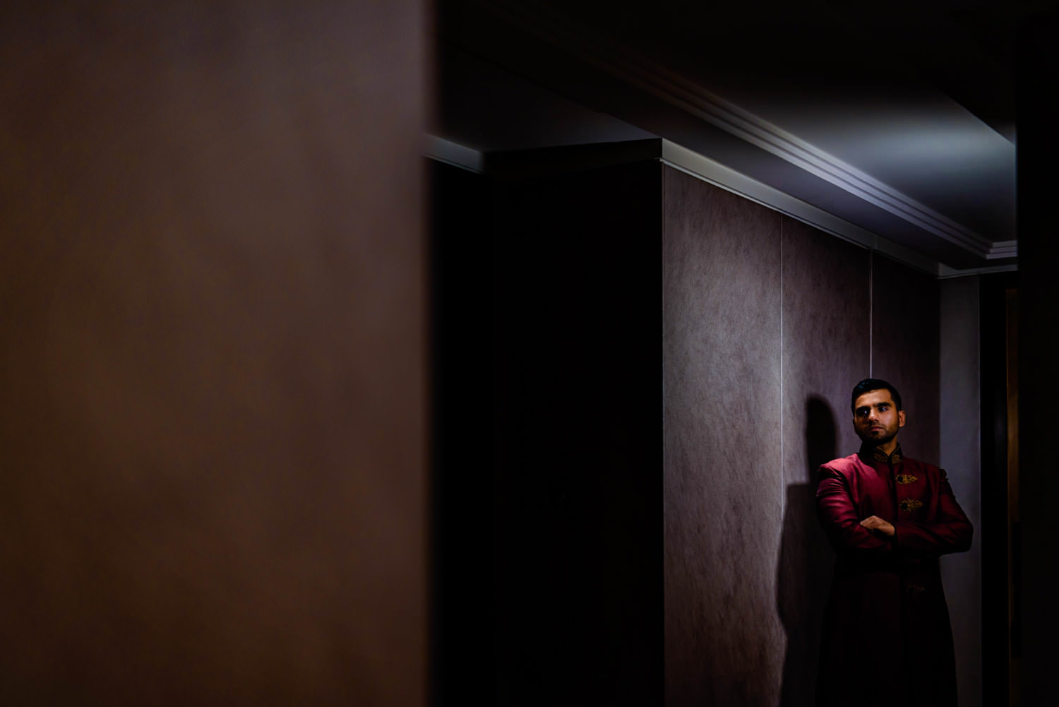 groom portrait at shangri la bangalore