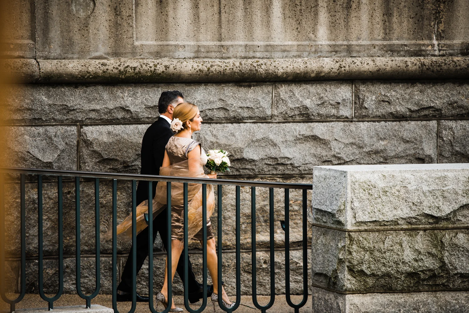 Ephemera Designs Providence, Rhode Island Cafe Nuovo Alternative Wedding Photography Bride & Groom Walking