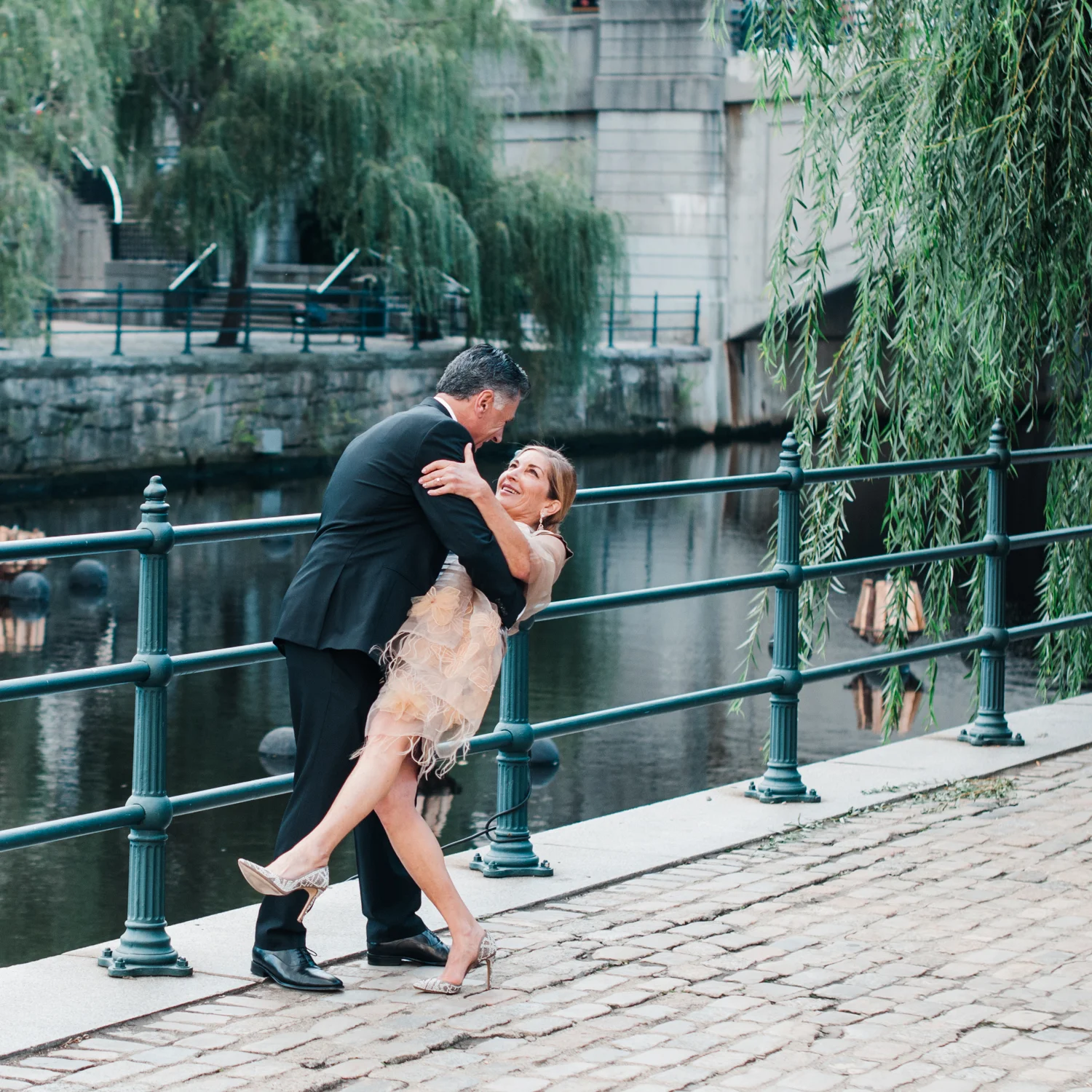 Ephemera Designs Providence, Rhode Island Cafe Nuovo Alternative Wedding Photography Groom Dips Bride