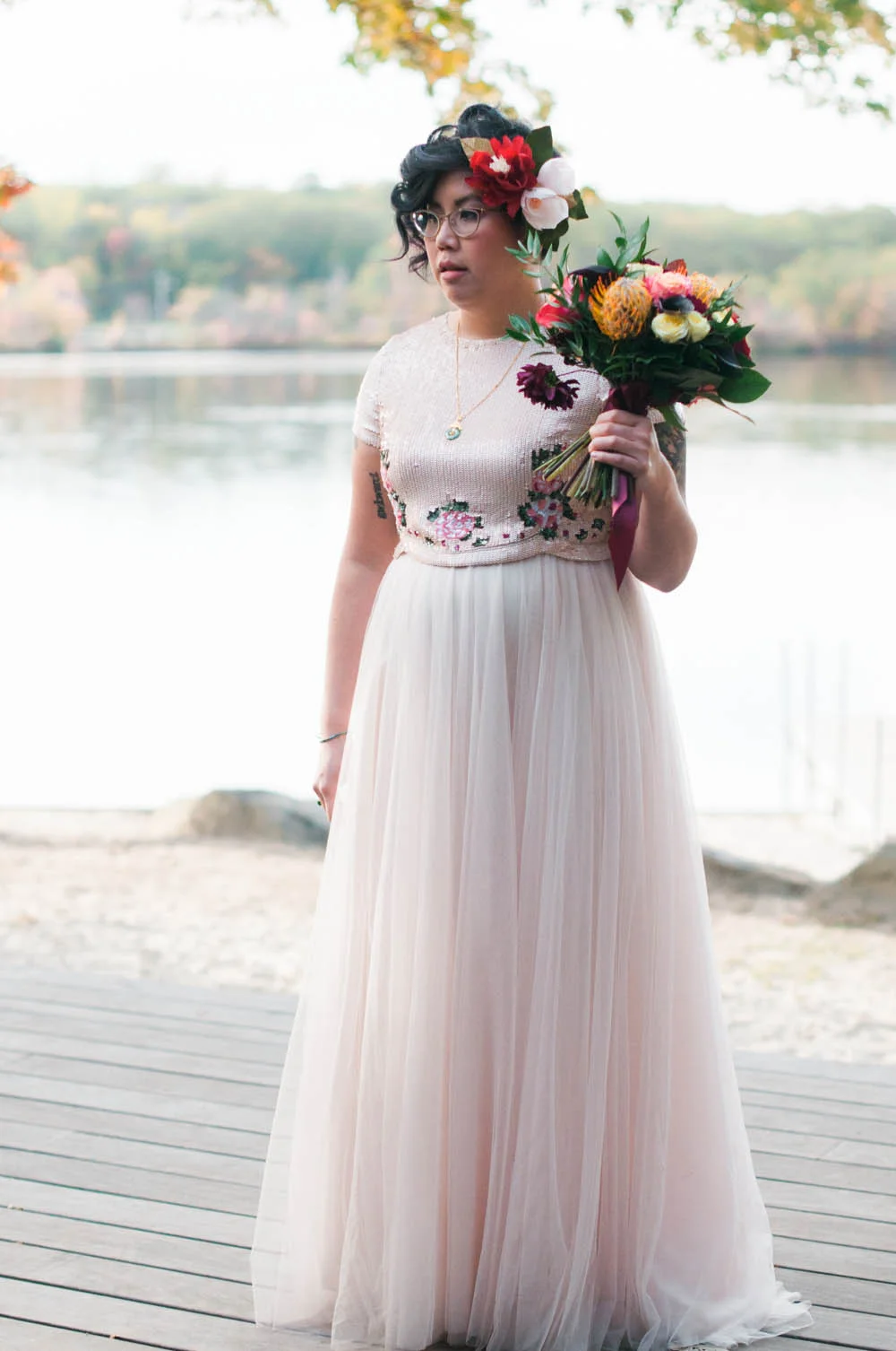 Ephemera Designs Rhode Island German American Club Authentic Wedding Photographer Bride with Bouquet