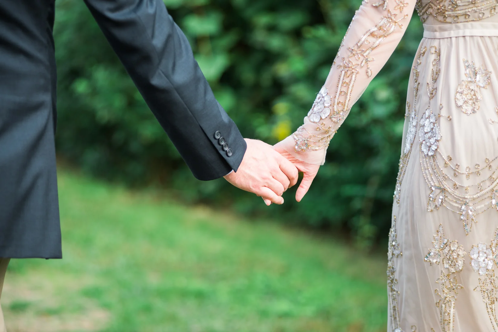 Ephemera Designs Block Island, RI Authentic Wedding Photography Bride & Groom Holding Hands
