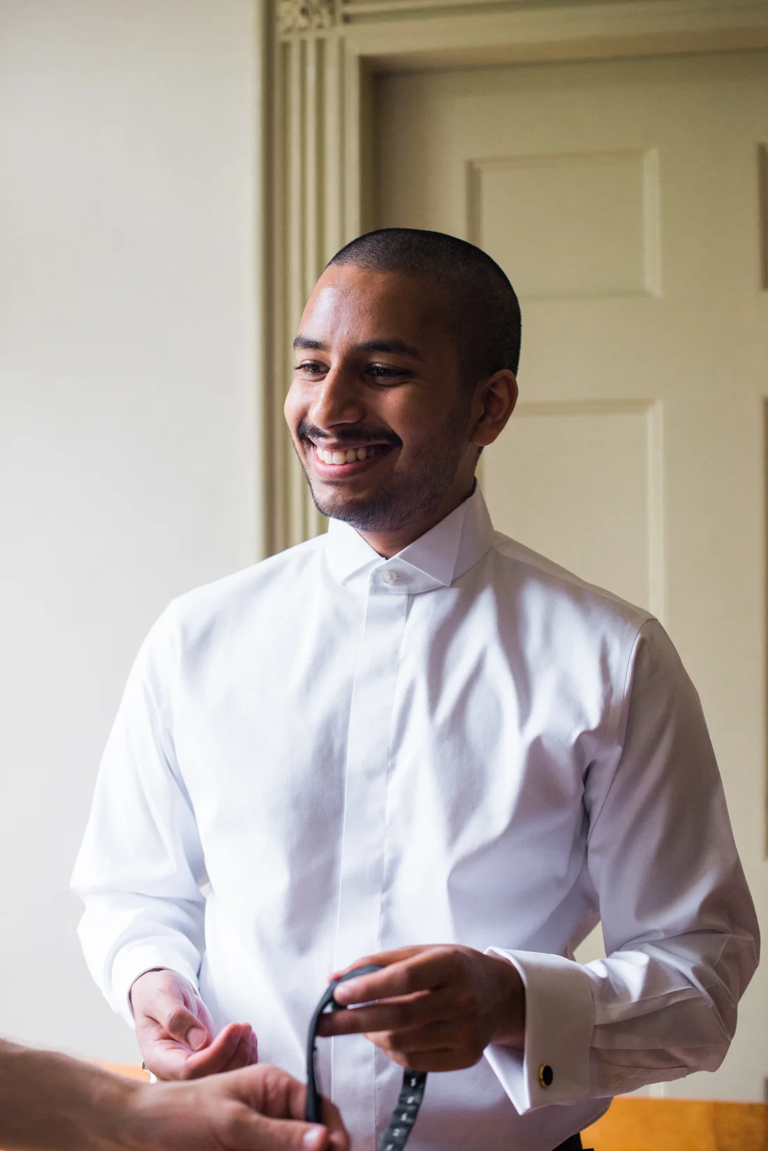 Ephemera Designs Groom Smiles while waiting for Ceremony