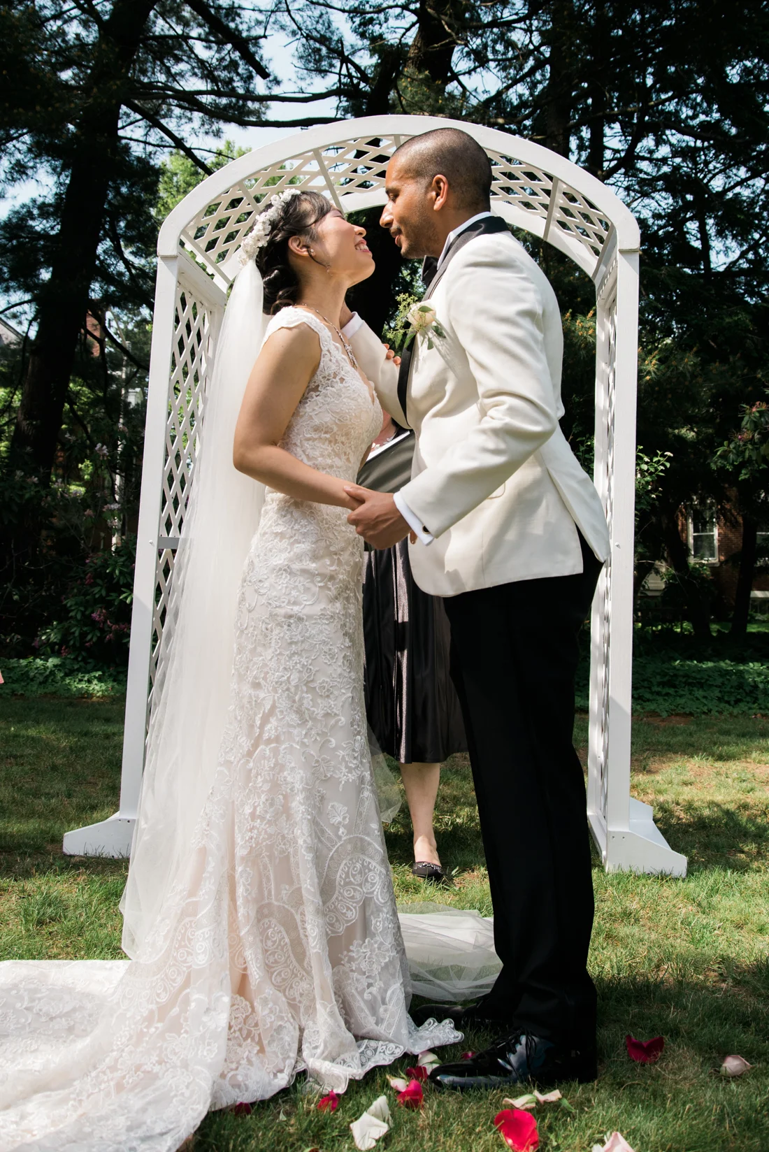 Ephemera Designs Rhode Island Authentic Wedding Photography Bride & Groom at Altar Aldrich House