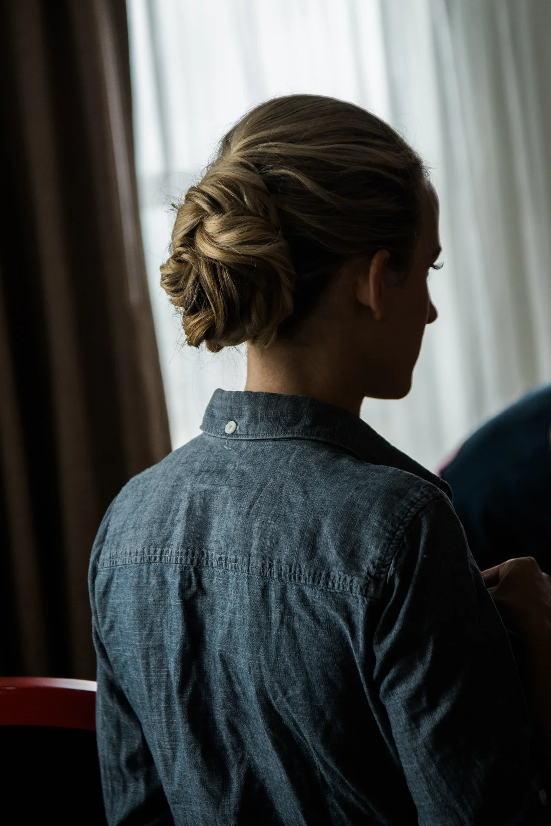 Ephemera Designs Bridesmaid with Hair Pinned up in Back