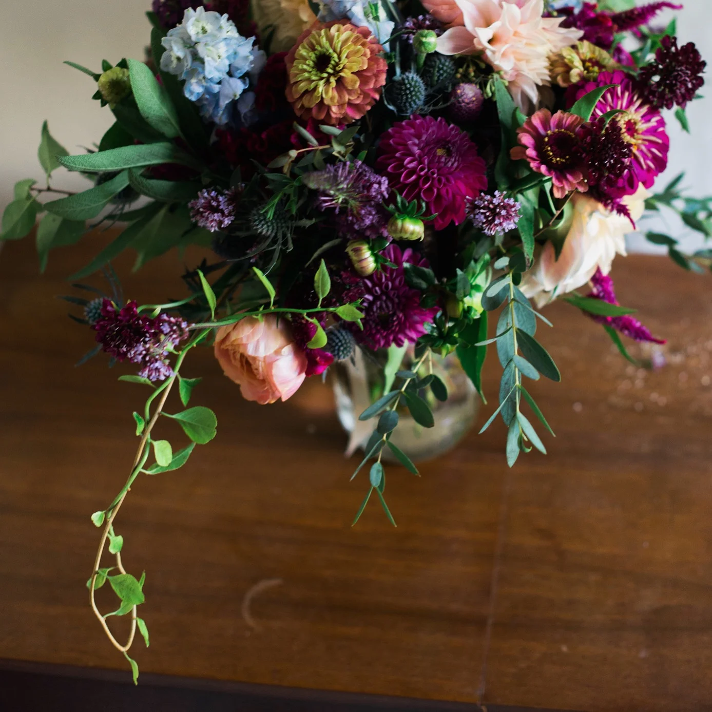 Ephemera Designs Mixed-color Floral Arrangement in Clear Vase