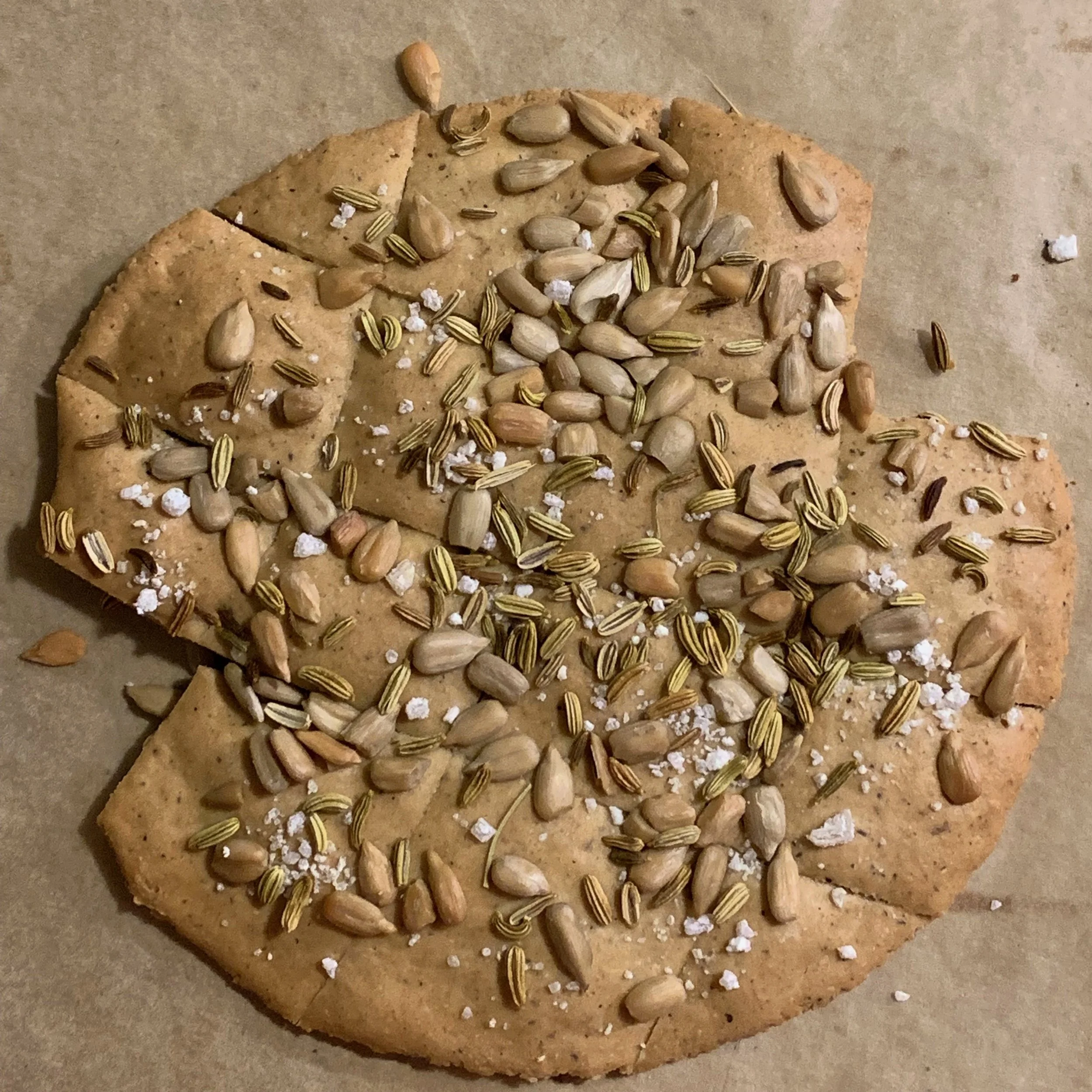 Hazelnut + chickpea crackers ~ gone seedy recipe