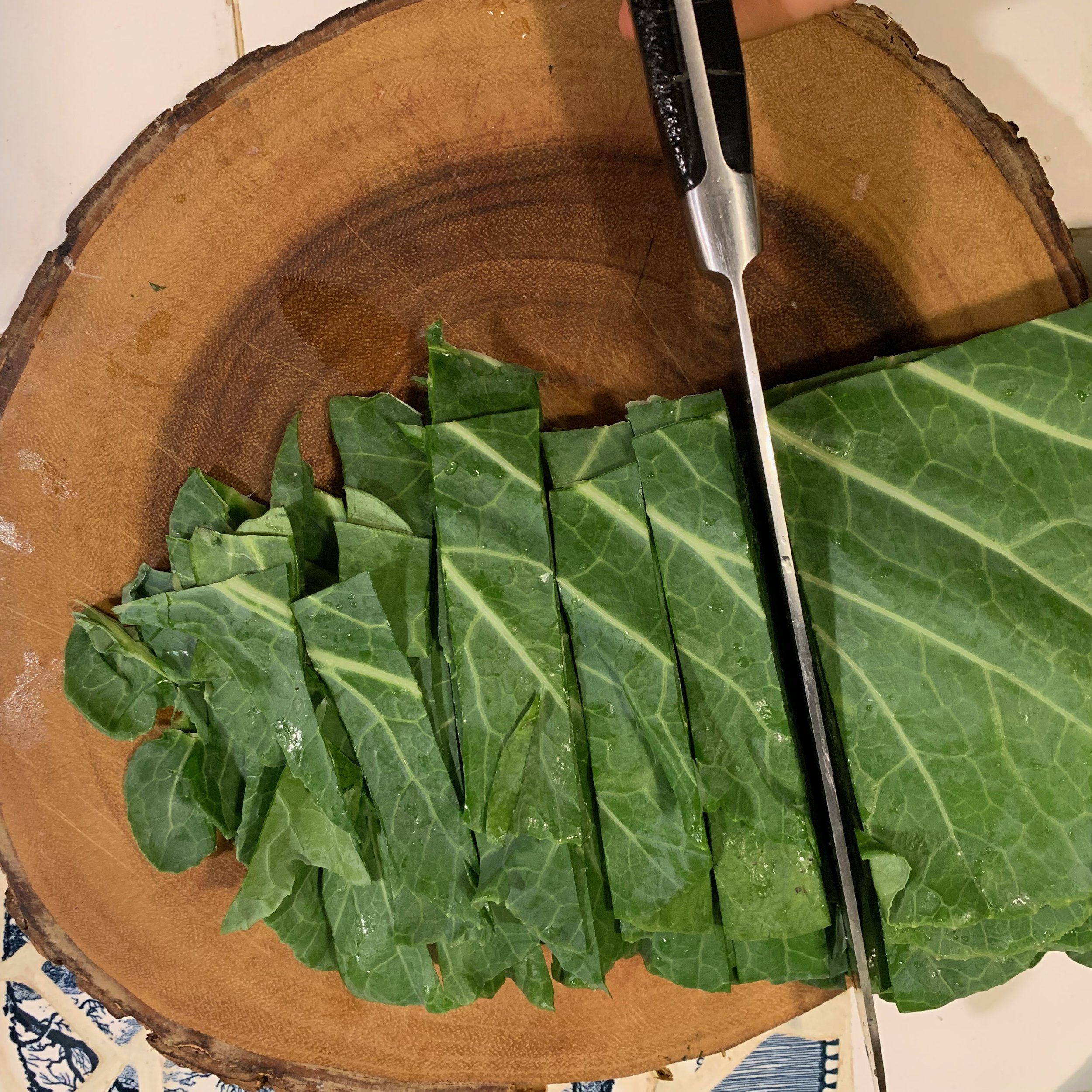 slicing and dicing the collards