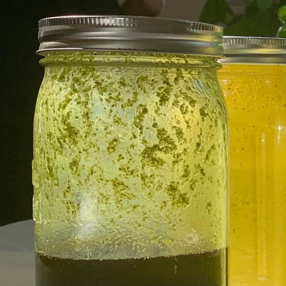 use a wide-mouthed mason jar to work in