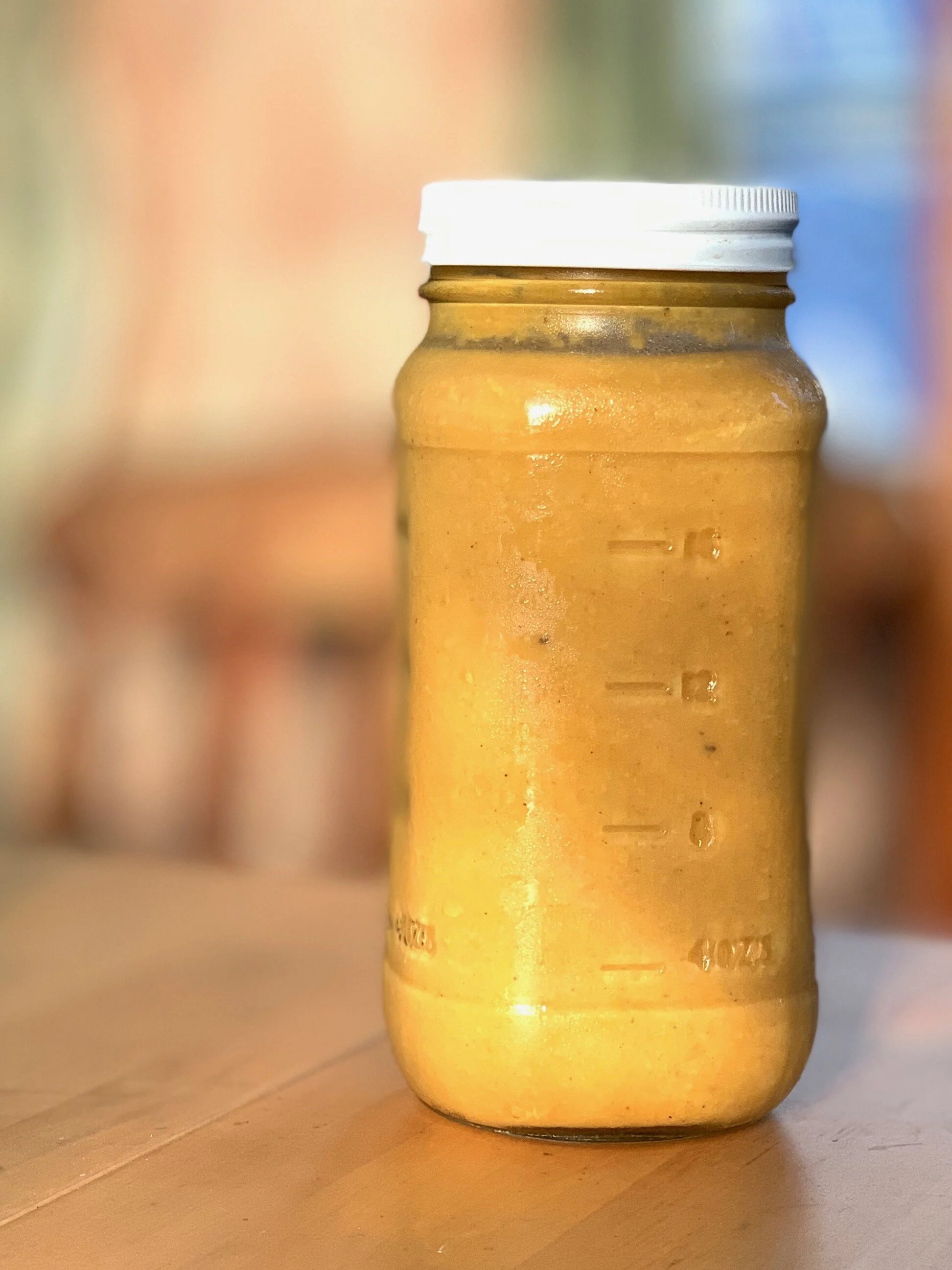  the ‘cheese’ pumpkin makes a lighter yellow soup 