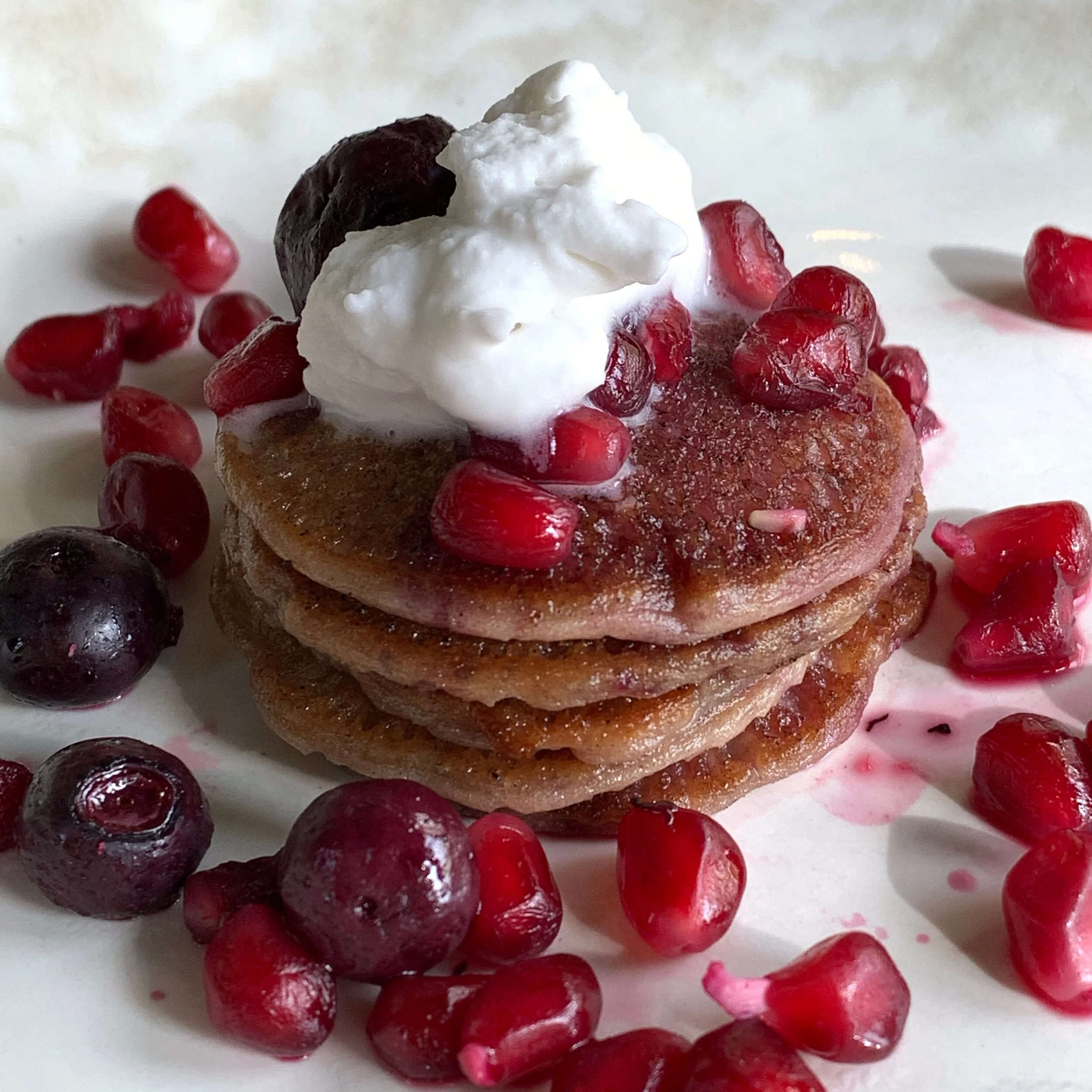 Chestnut flour pancake recipe ~ with berry syrup