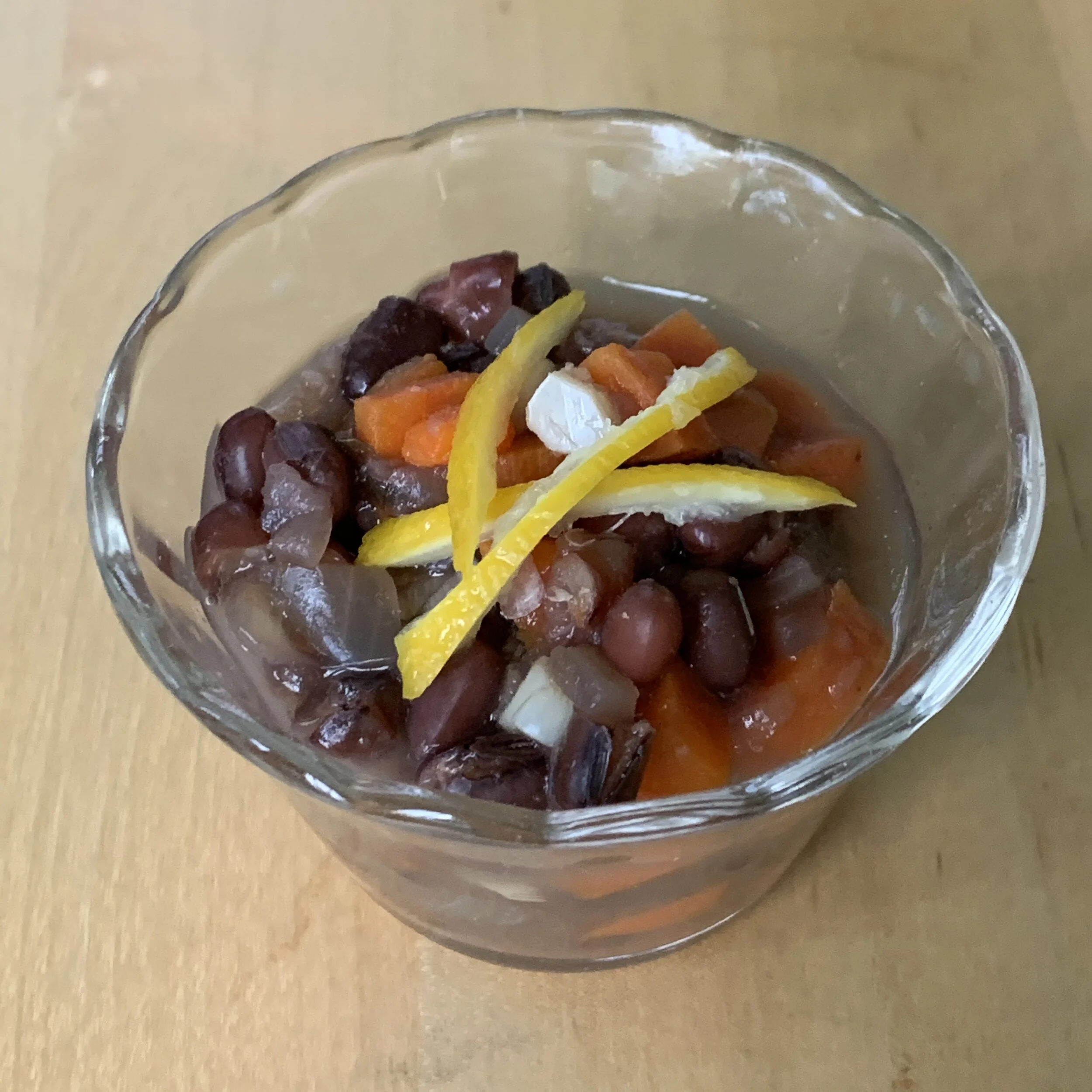 a plant-based winter soup using Meyer lemon’s off my tree, finally ripe!