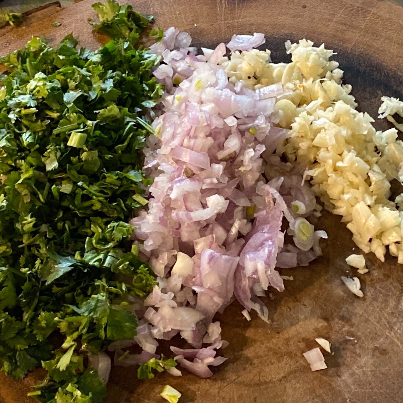 Chopped and minced ingredients