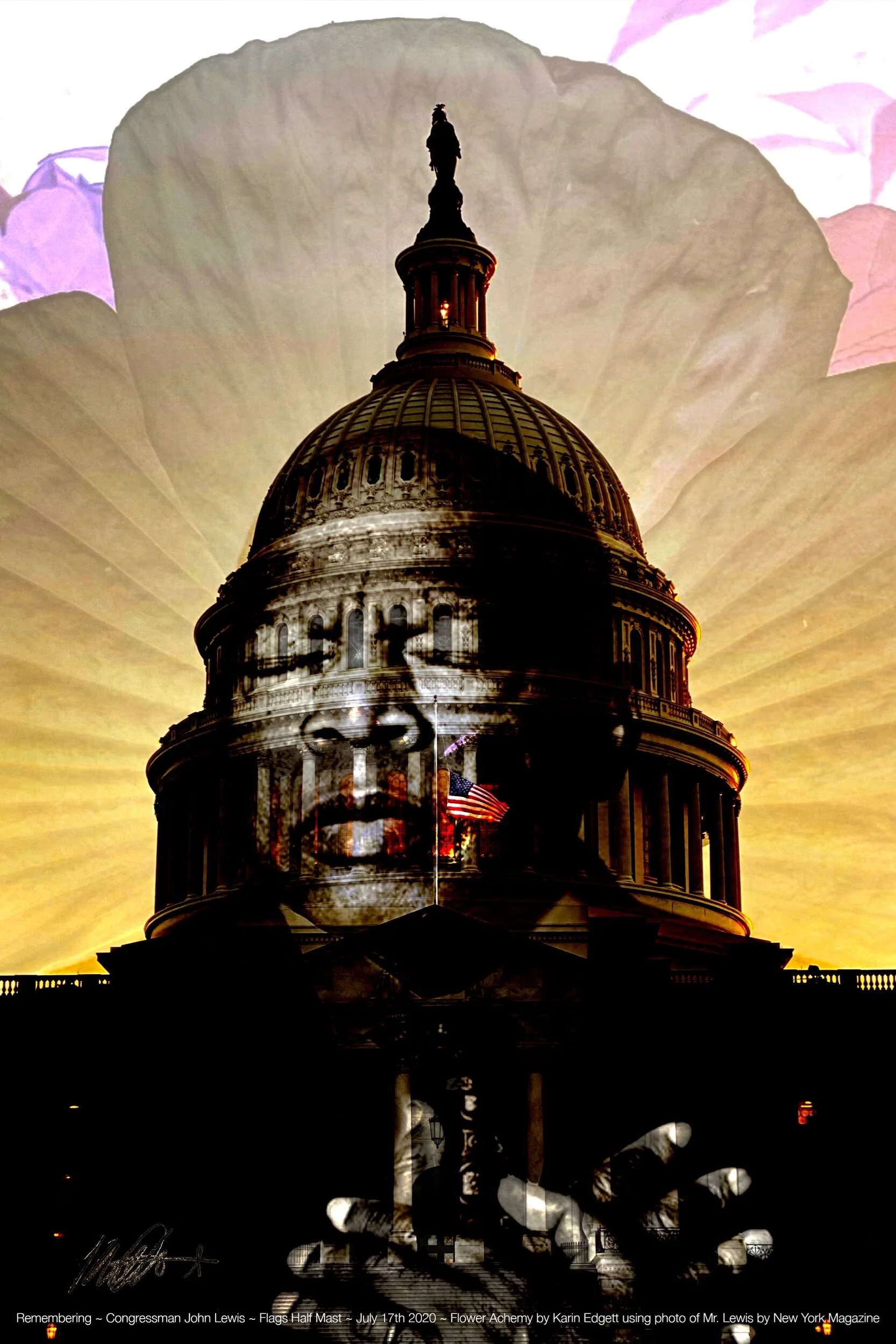 Remembering Congressman John Lewis ~ lover of people ~ crossing the bridge in Selma Alabama today in peace ~ your love is felt and appreciated  ~