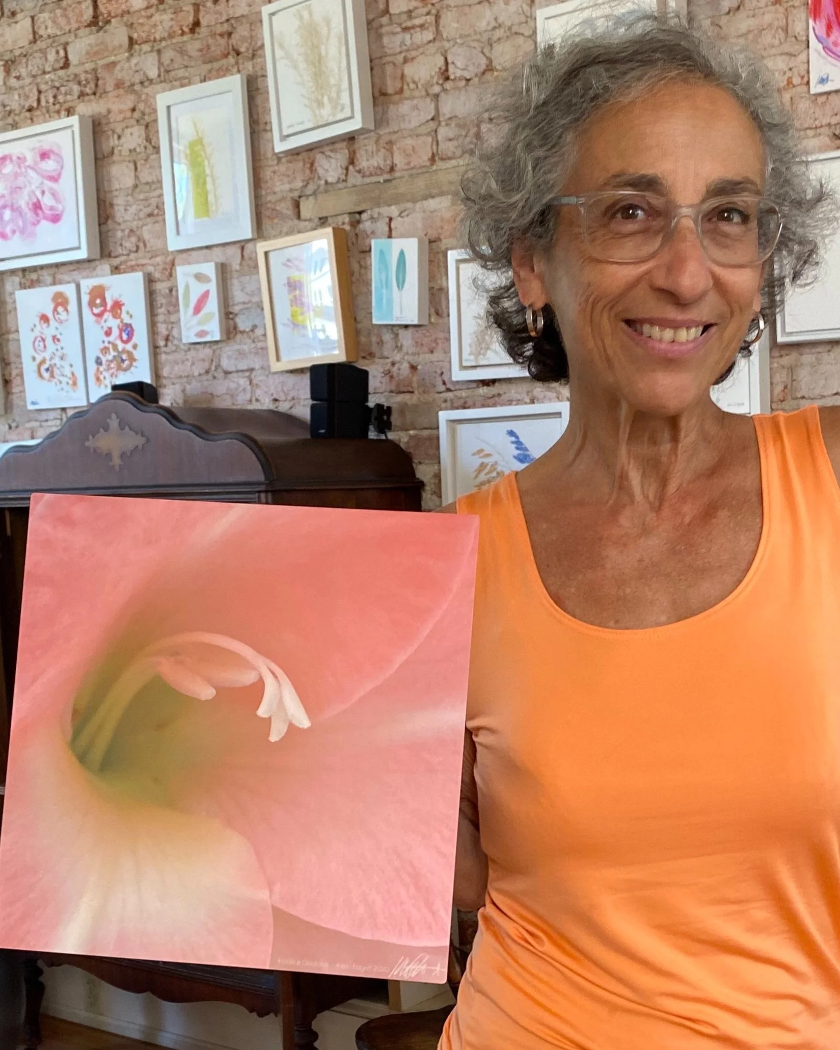 Cheryl and her Sensual Gladiolus print on metal