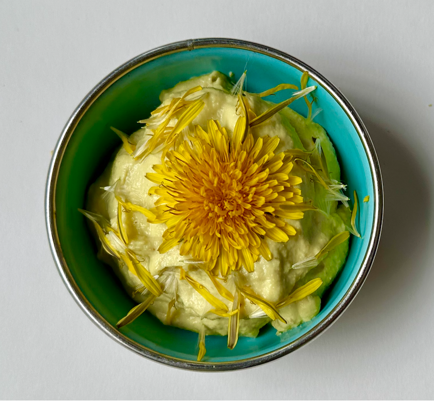 dandelion butter topped with dandelion!