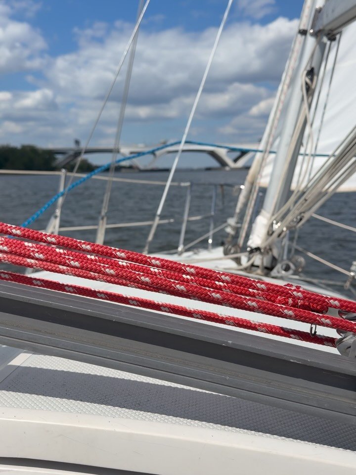 Wilson Bridge from a sailboat ~ season to and under.