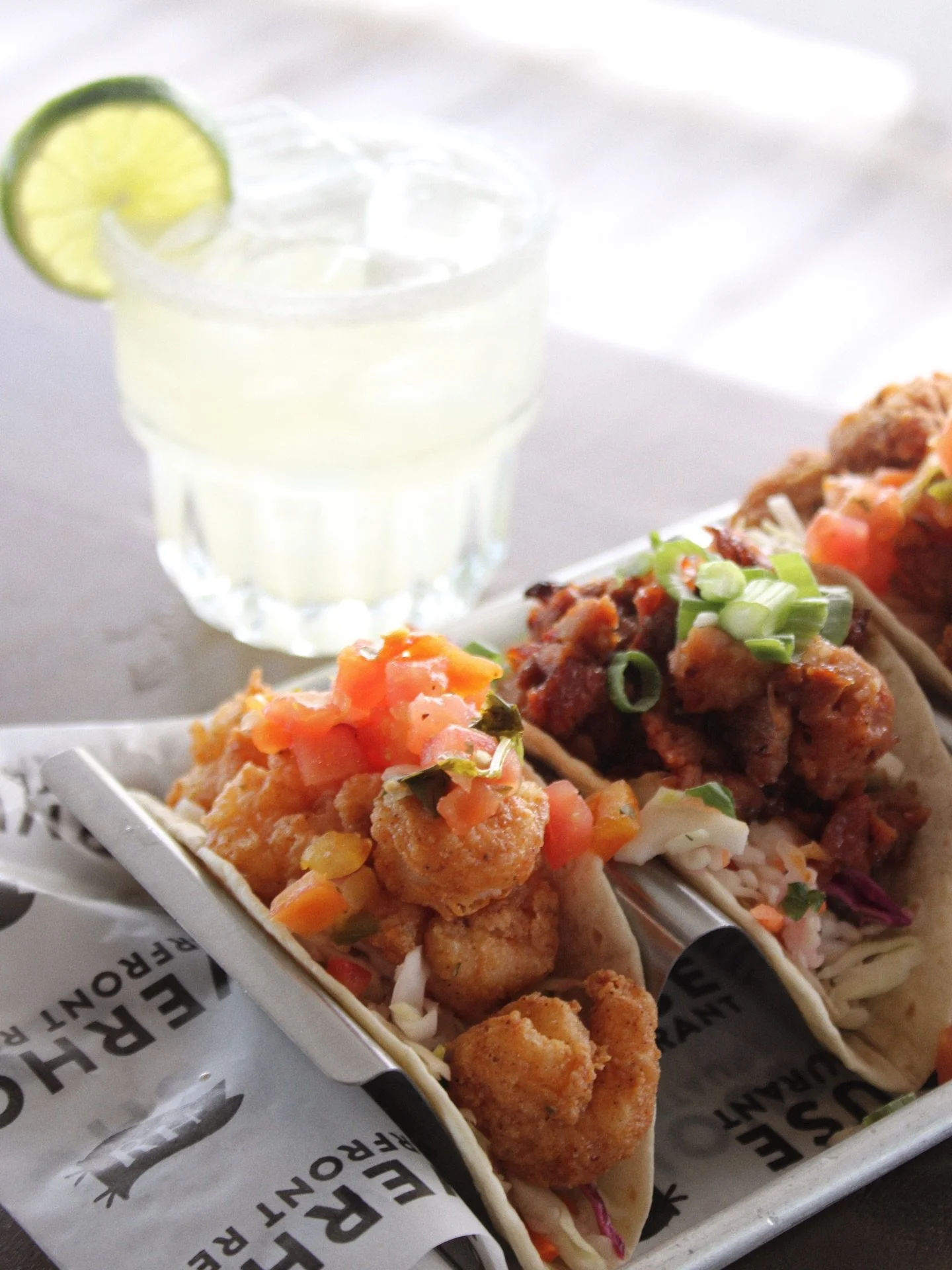 Taco Tuesday! Join us for $12 taco flights of chef&rsquo;s selections &amp; $7 house margs on deck 🌴🌮